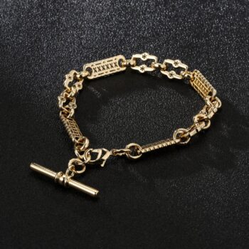 Gold Stars and Bars T-Bar Bracelet