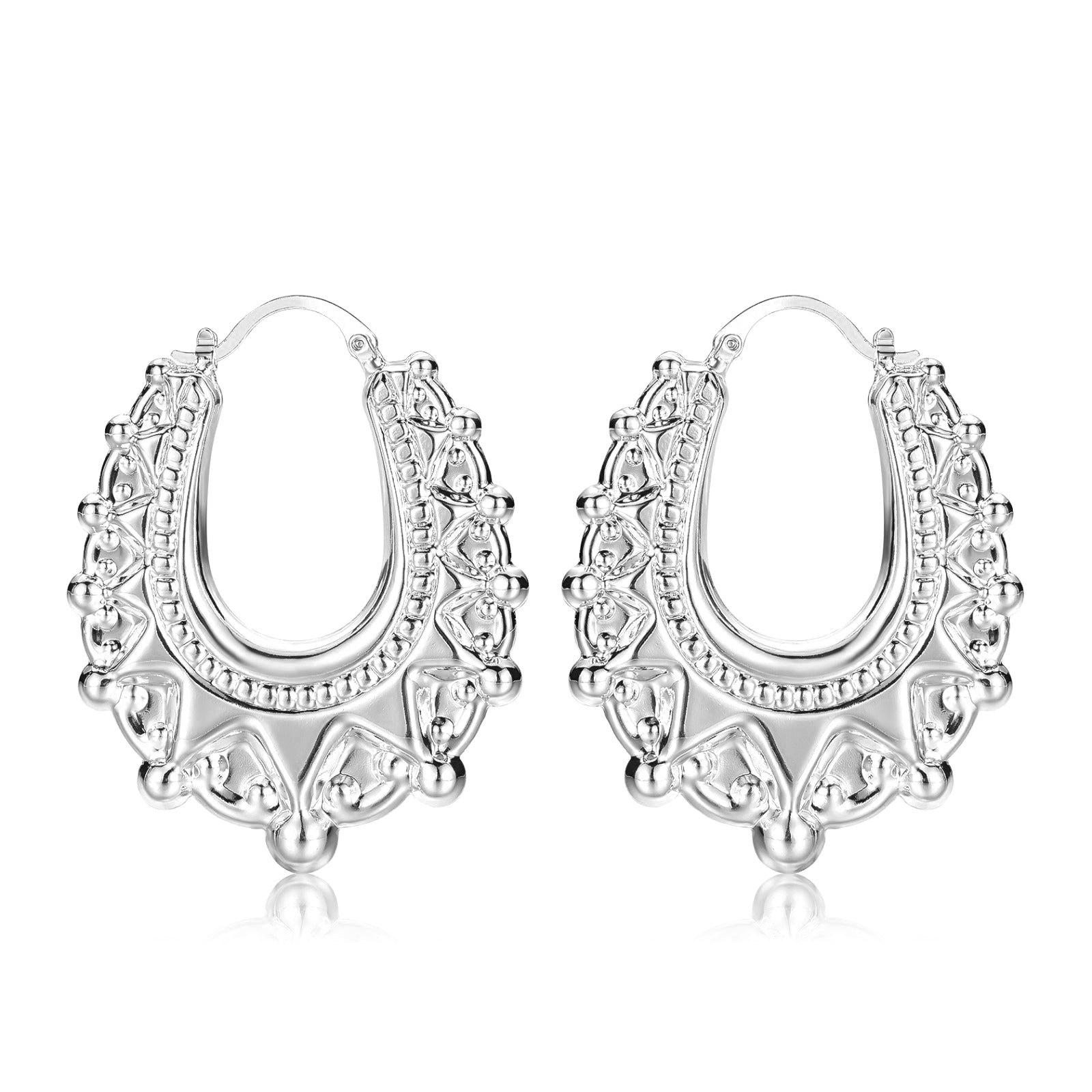 Medium 28mm Silver Creole Earrings