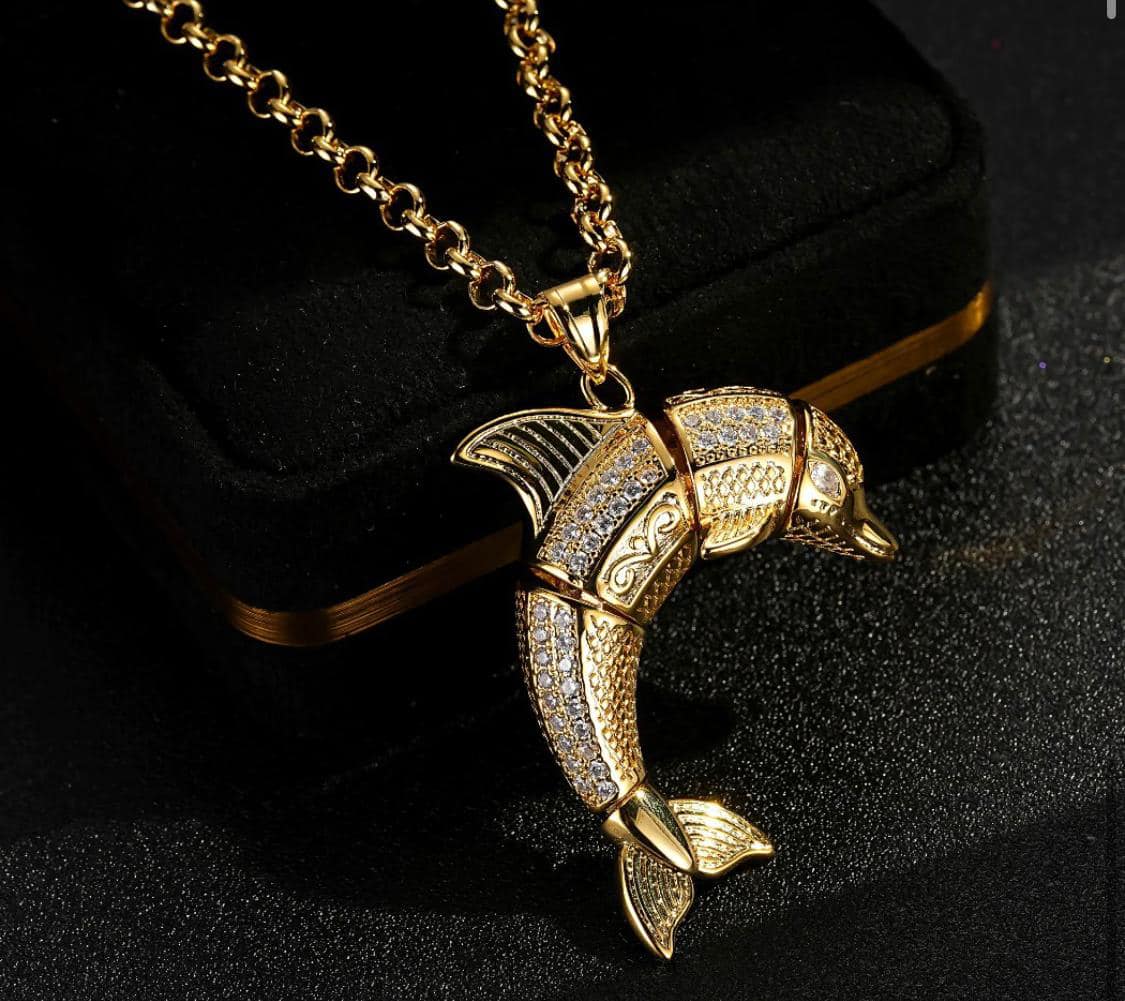 Luxury Gold-Filled Dolphin Necklace with 5mm Belcher Chain