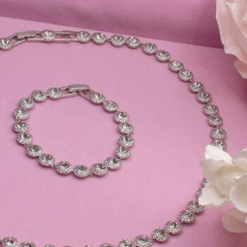 Women’s Silver Crystal Tennis Set