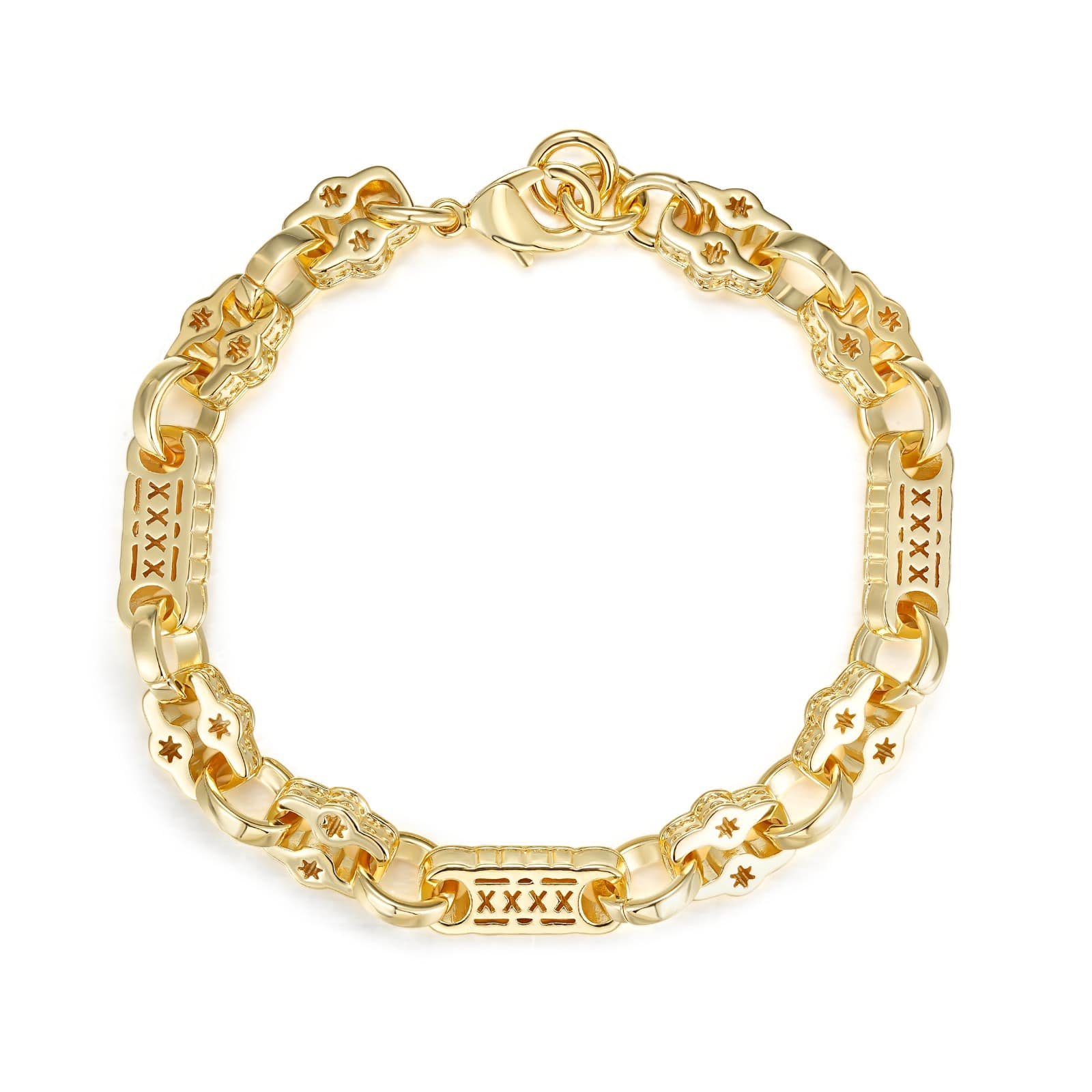 Medium Premium Gold-Filled Stars and Bars Bracelet