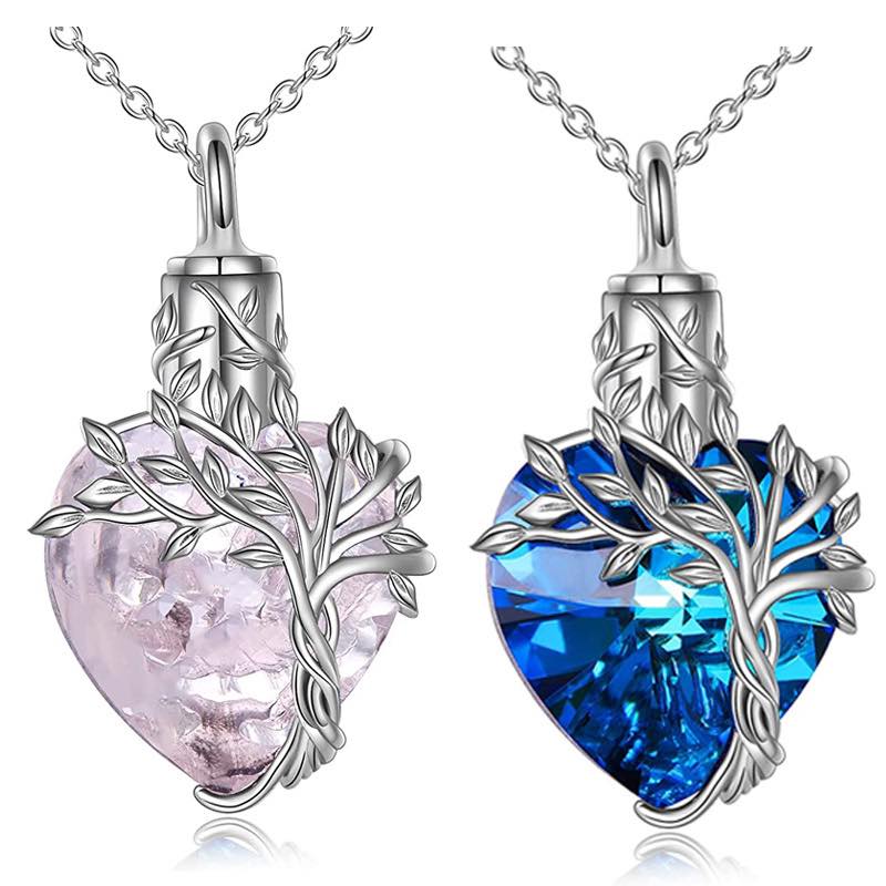 Premium Ashes Necklace – Blue Crystal