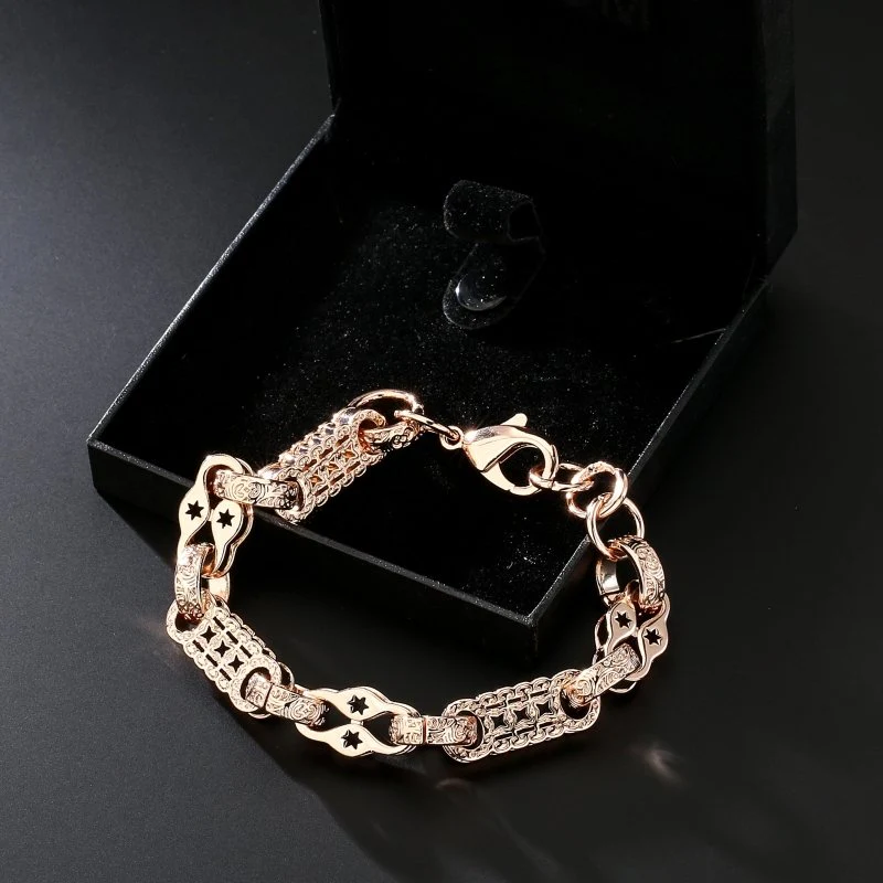 12mm Rose Stars and Bars Chunky Bracelet