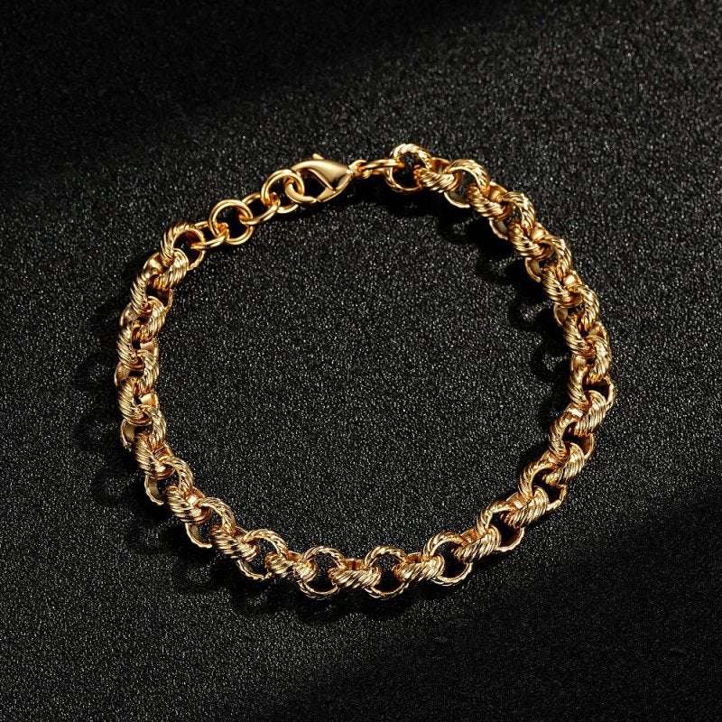 8mm Lined Pattern 8-Inch Belcher Bracelet