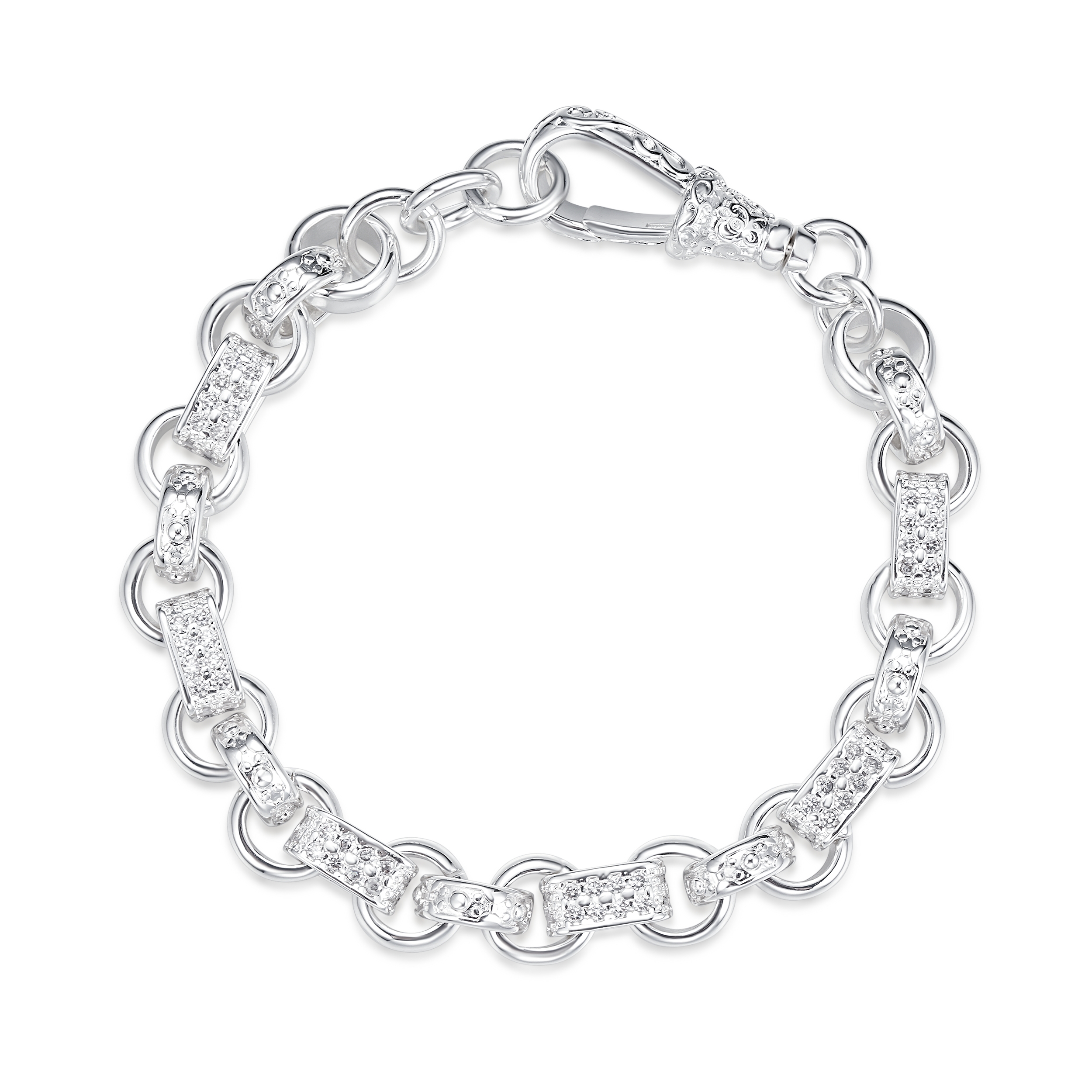 Silver Gypsy Link Bracelet – 10mm – Rhodium plated