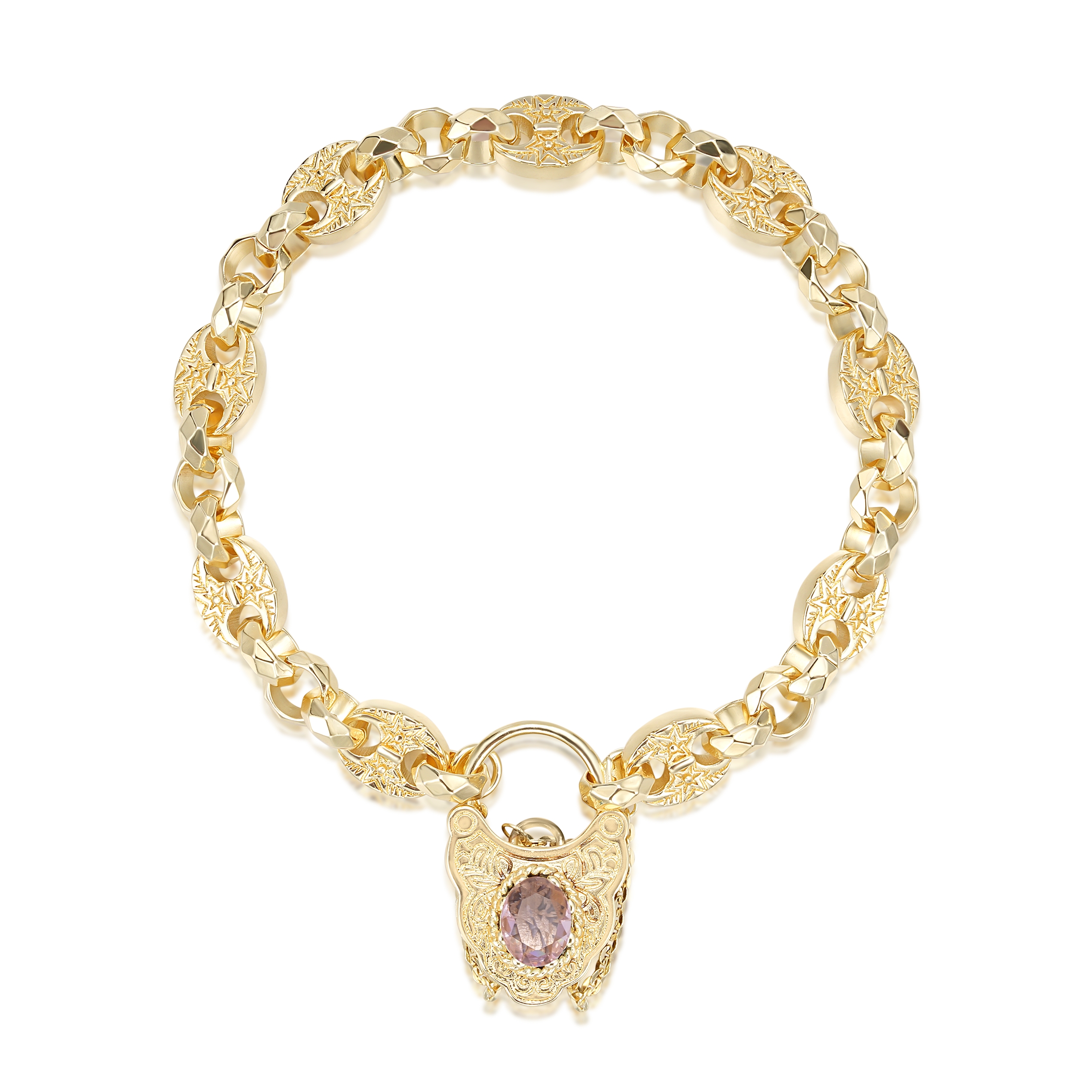 Premium Gold-Filled Petite Button Bracelet – Pink Stone