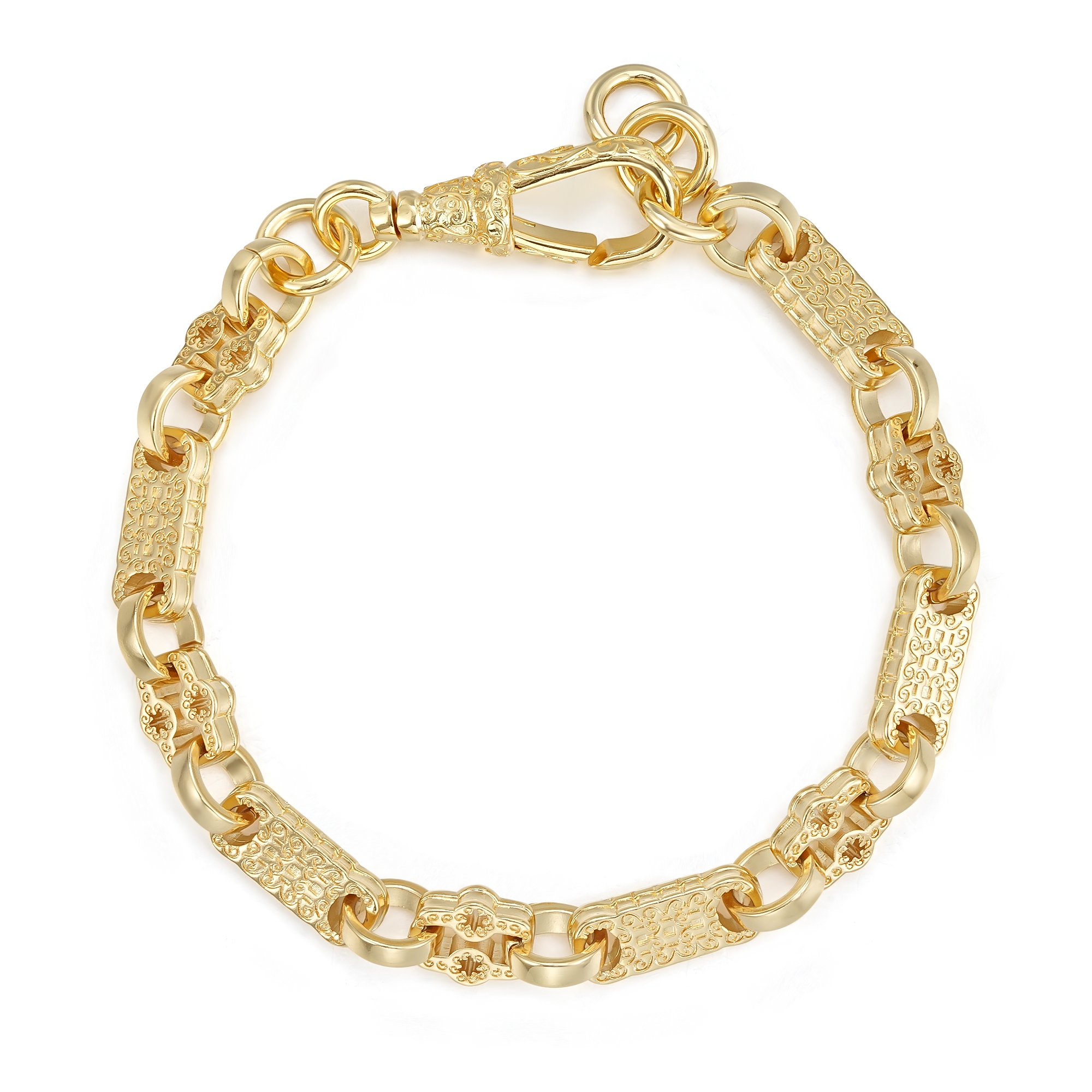 Premium Stars and Bars Bracelet with Albert Clasp – Gold Filled