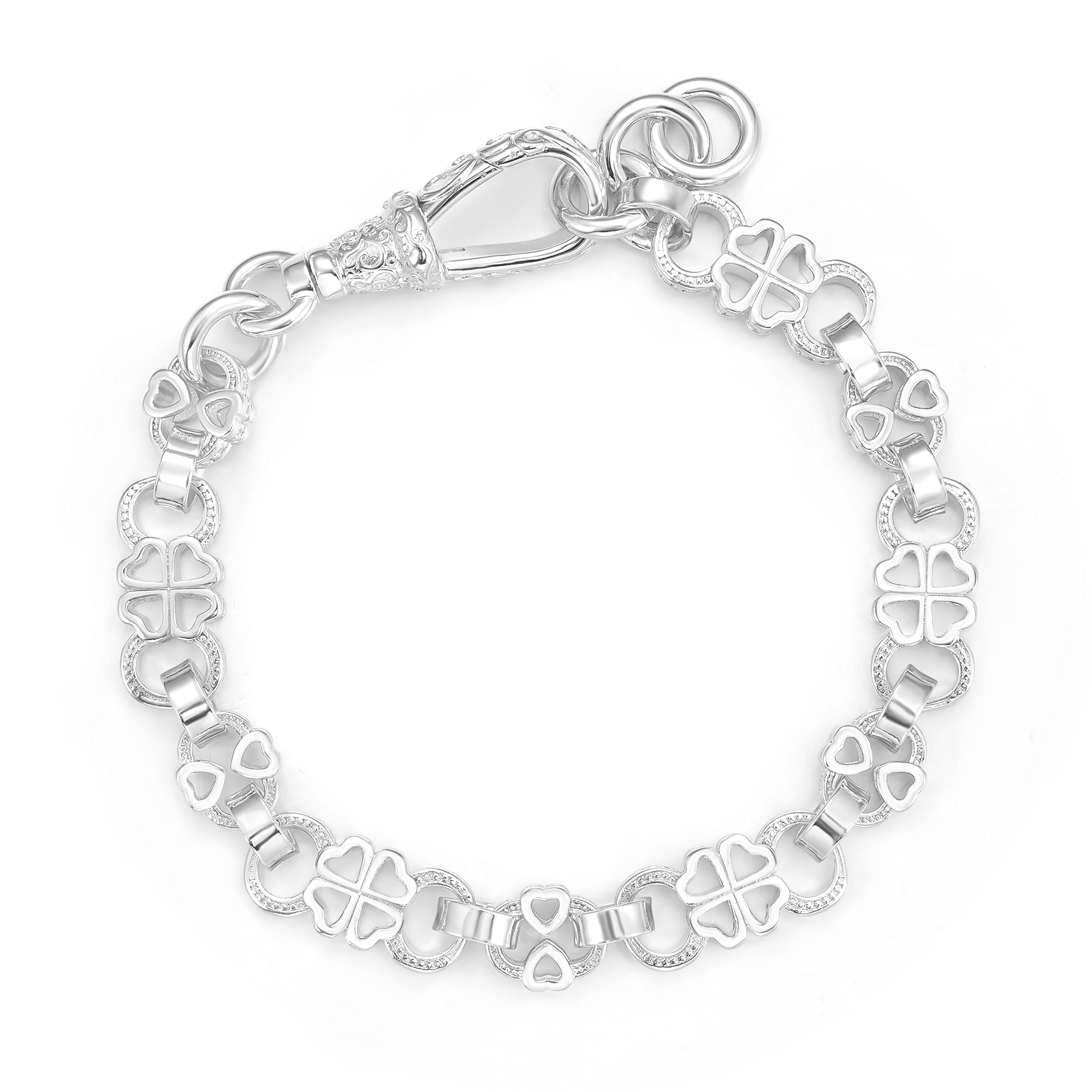 Premium Silver Clover Bracelet