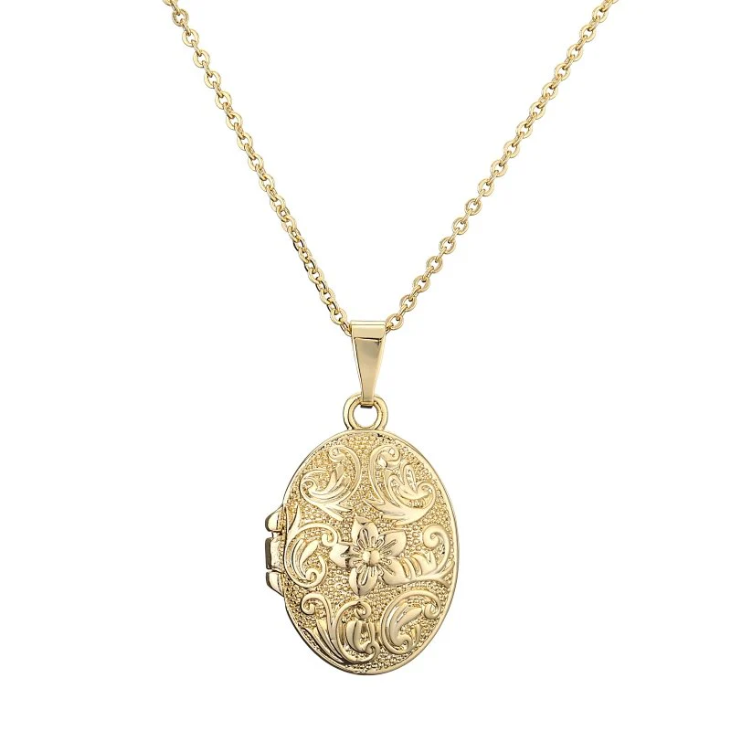 Premium Gold-Filled Oval Locket with 24-Inch Chain