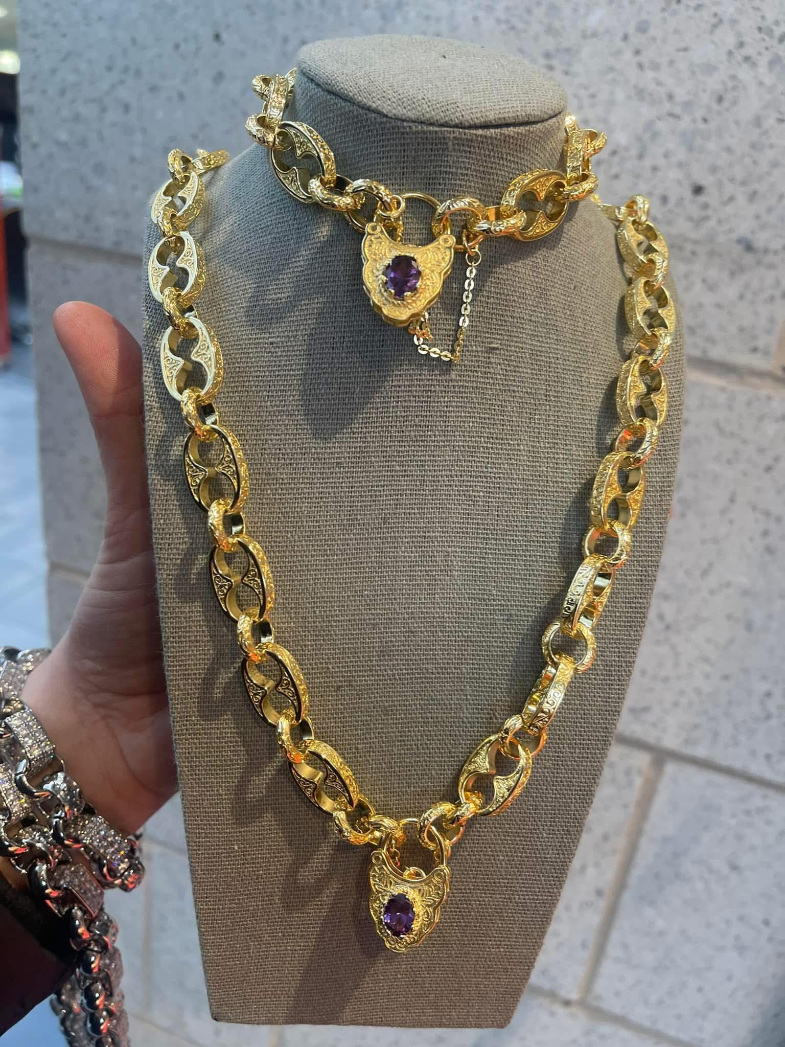 Purple Button Necklace – Premium Gold-Filled