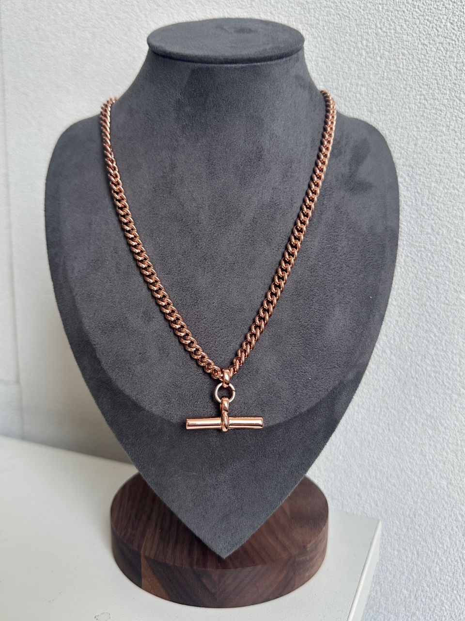 New Premium Rose Gold-Filled T-Bar Necklace