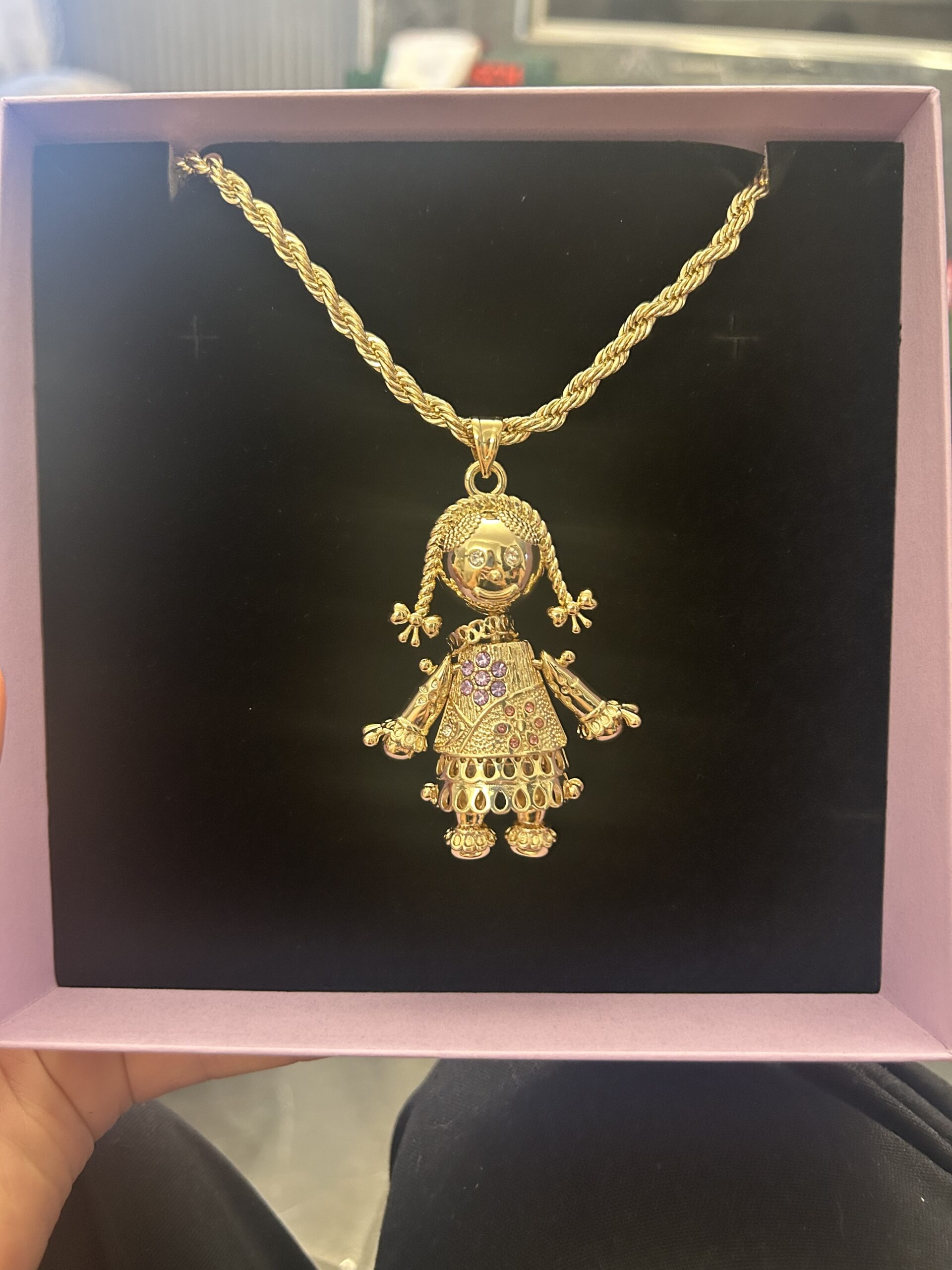 New Giant Ragdoll on rope chain- Premium gold filled