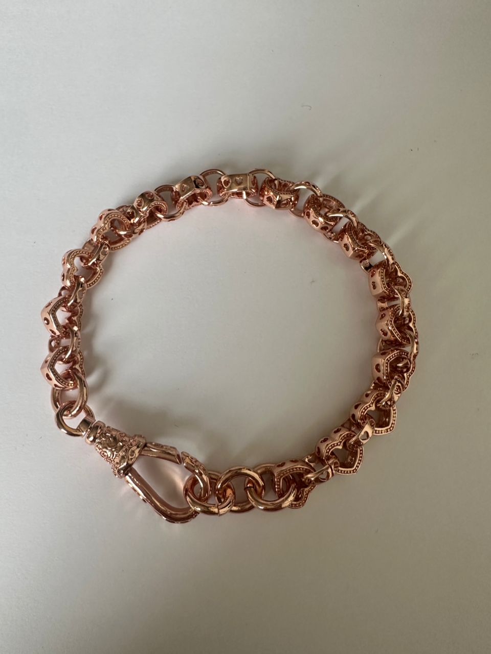 New 8mm Heart Belcher Bracelet – Premium Rose Gold