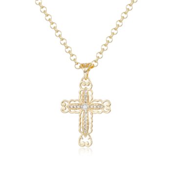 Premium Gold-Filled Cross with 5mm Belcher Chain