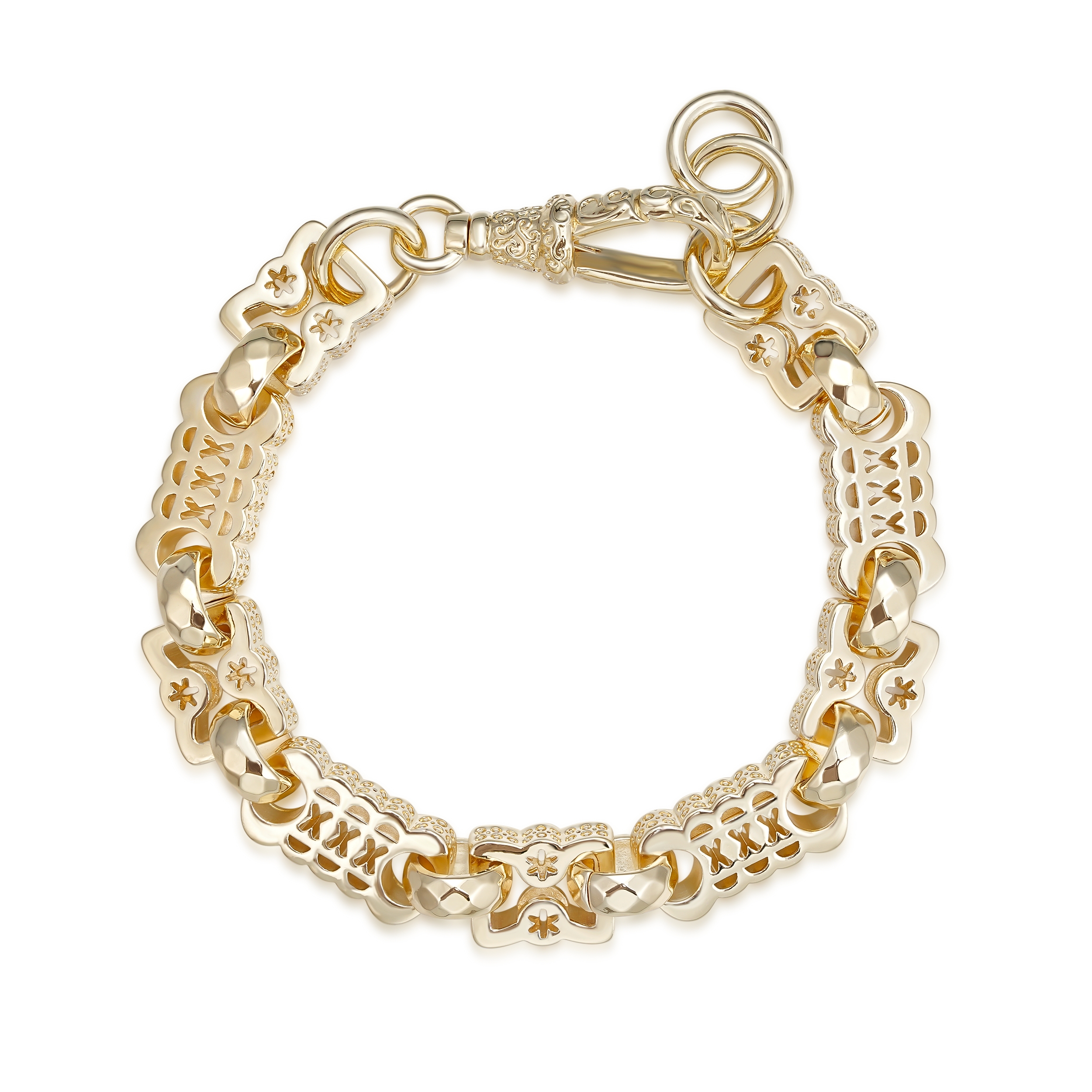 Premium Gold-Filled 12mm Stars and Bars Bracelet