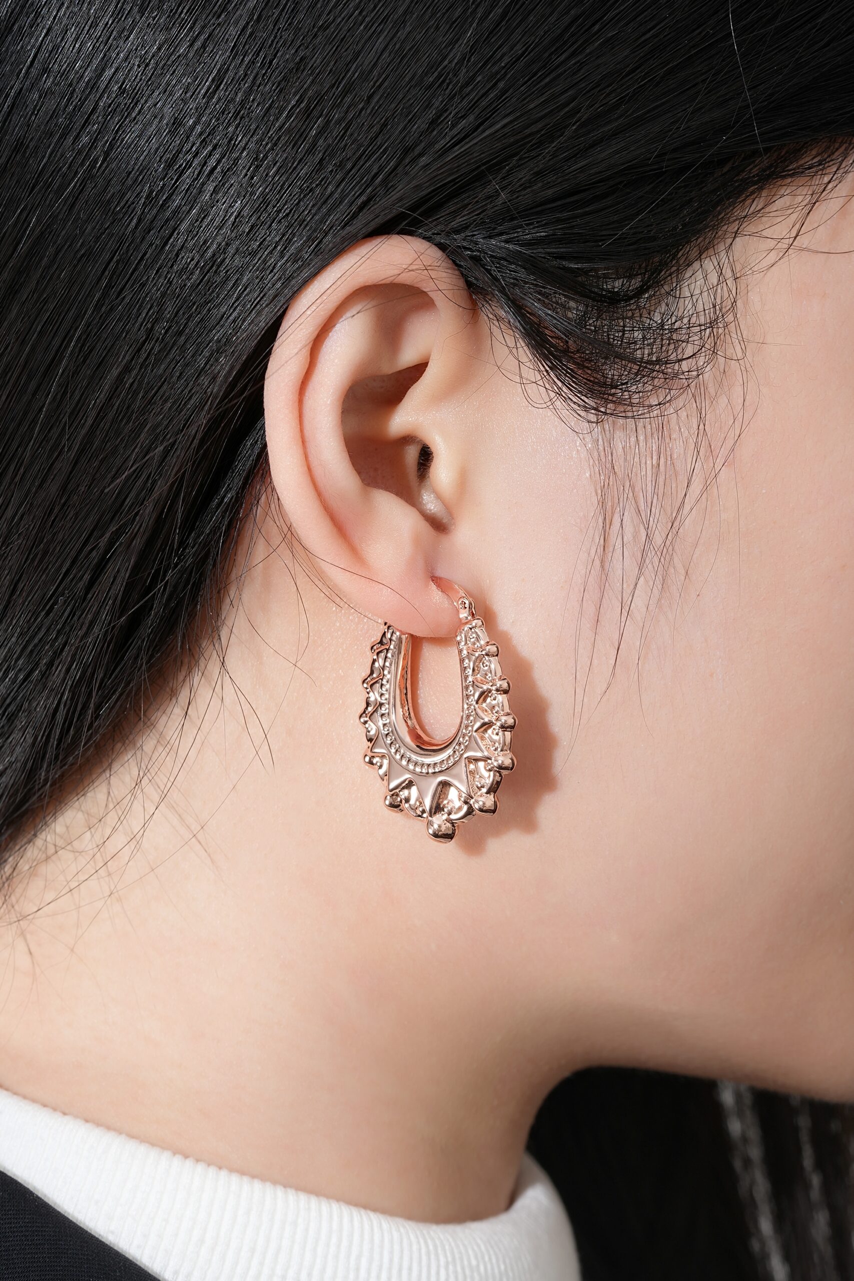 3cm Rose Gold Creole Earrings