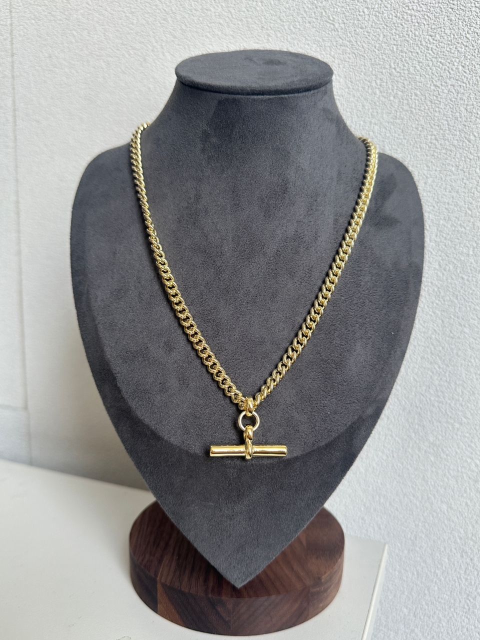 New Premium Gold-Filled T-Bar Necklace