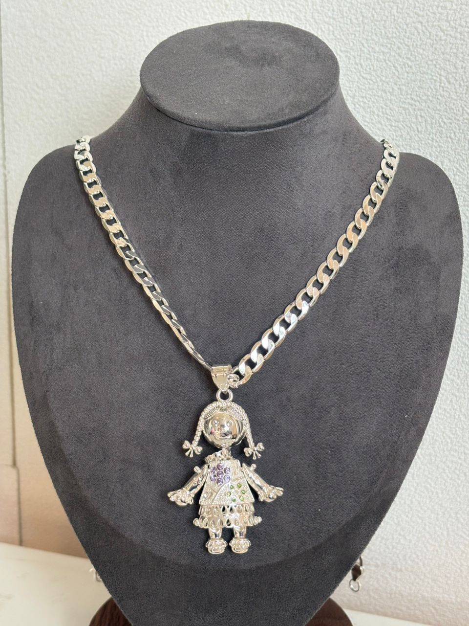 Silver Medium 5cm Ragdoll Necklace