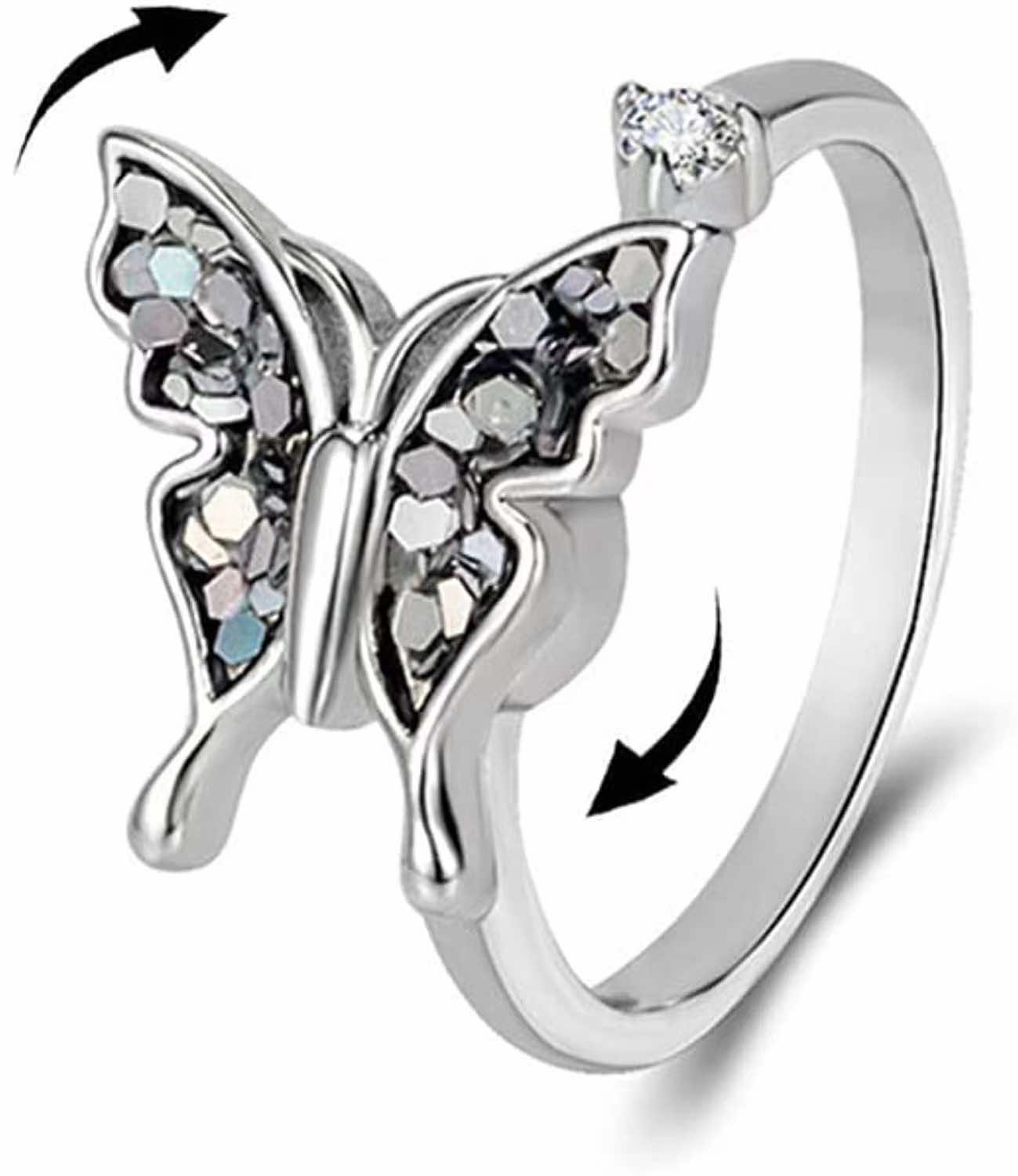 Twilight Butterfly Spinner Ring