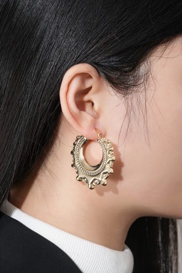4cm Round Creole Earrings