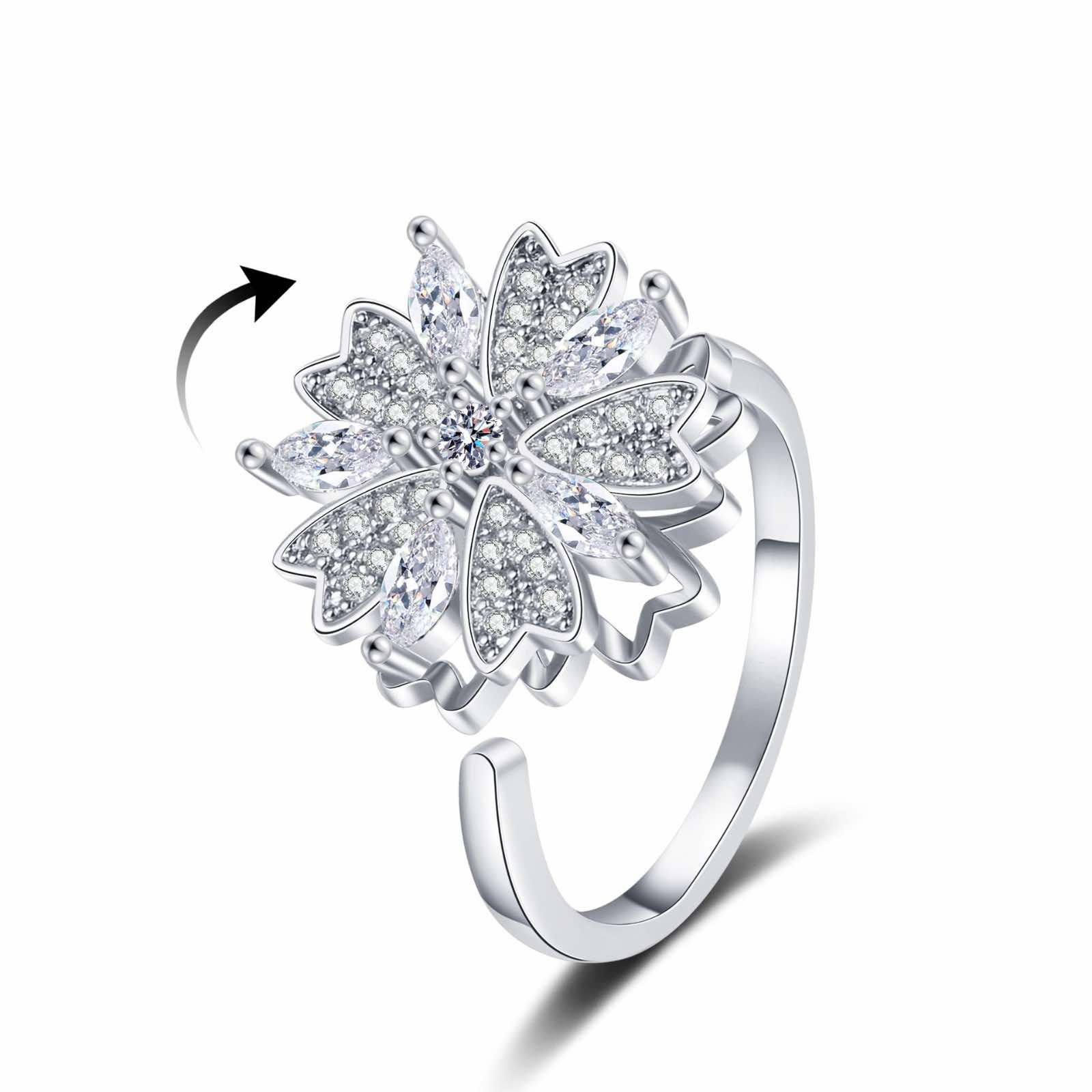 Frosted Bloom Spinner Ring