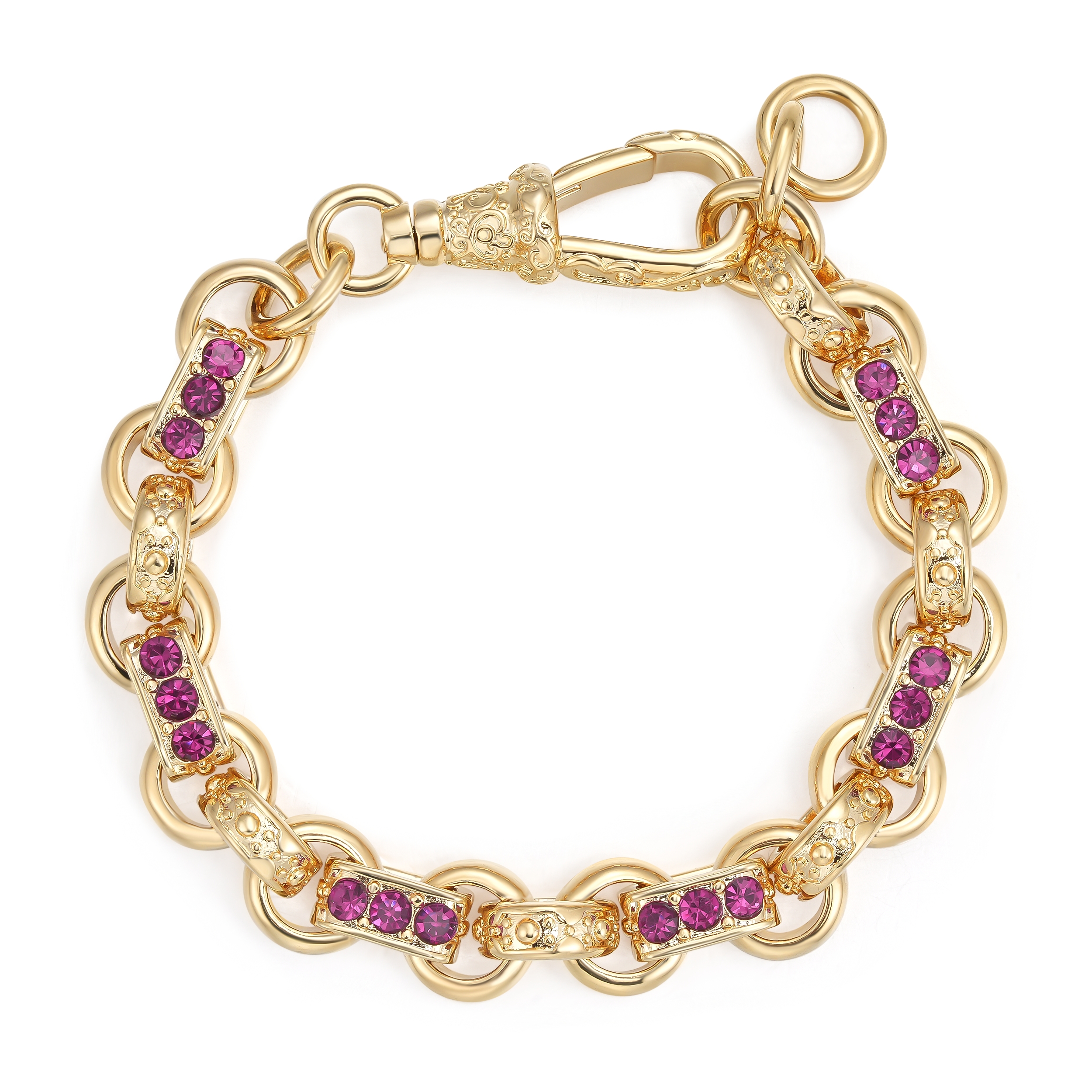 Pink Big Stone Gypsy Bracelet