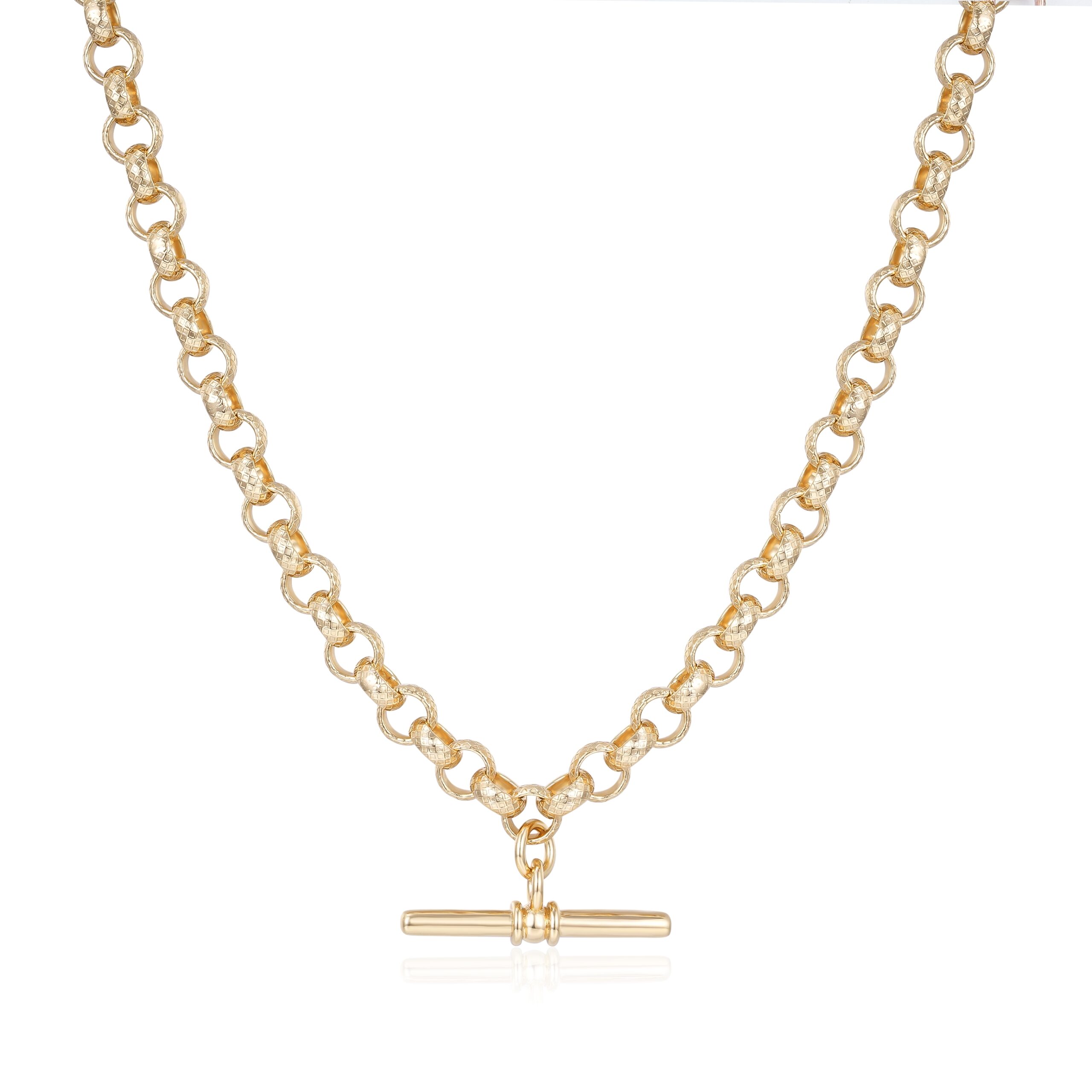 8mm T bar Necklace- Gold filled