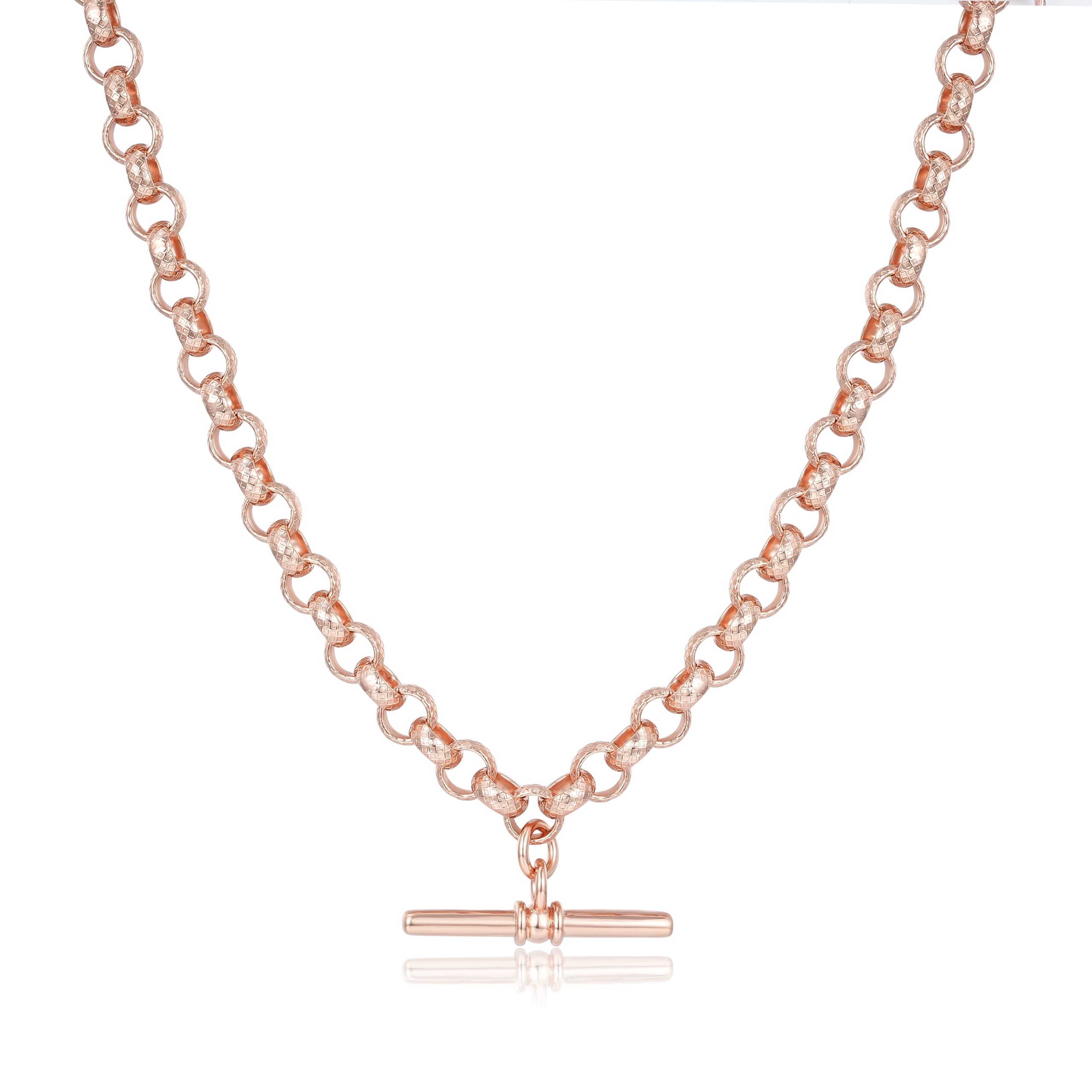 8mm T bar Necklace – Rose