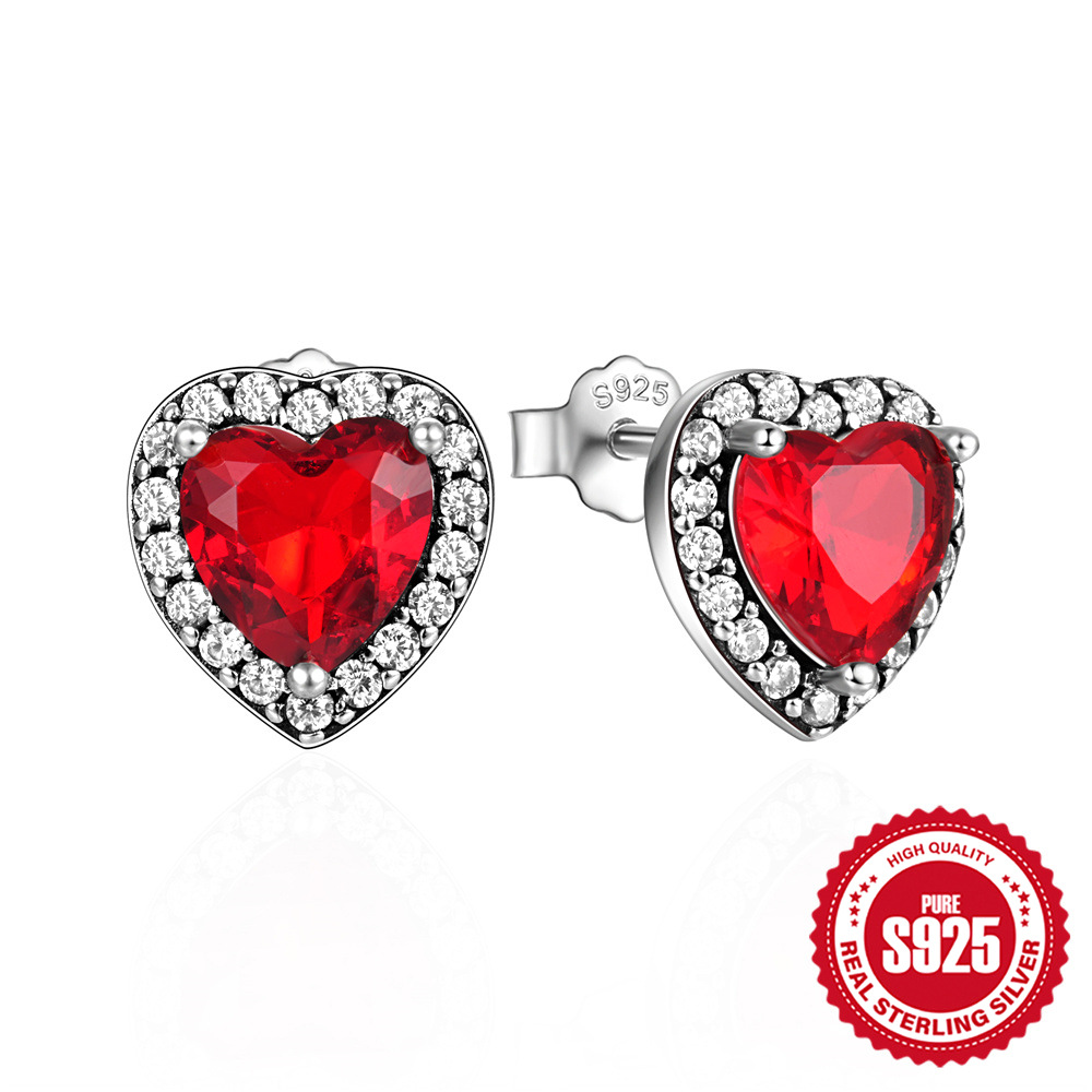 Red Heart studs – sterling silver 925