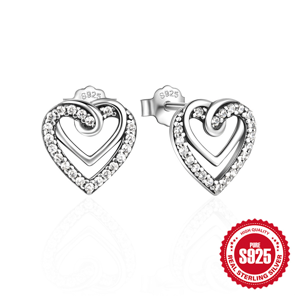 Swirled Heart Studs – Sterling Silver 925