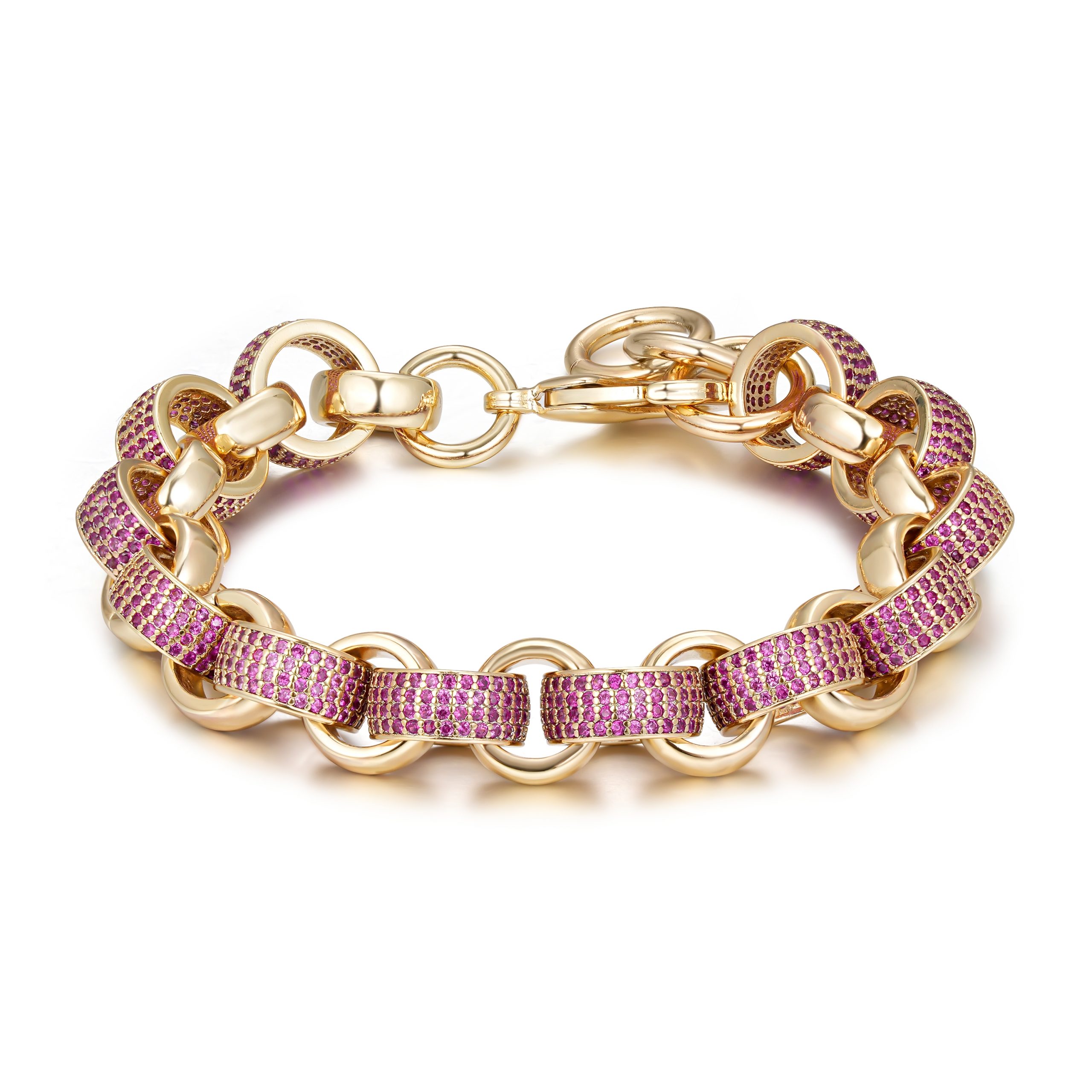 12mm iced out Pink bracelet