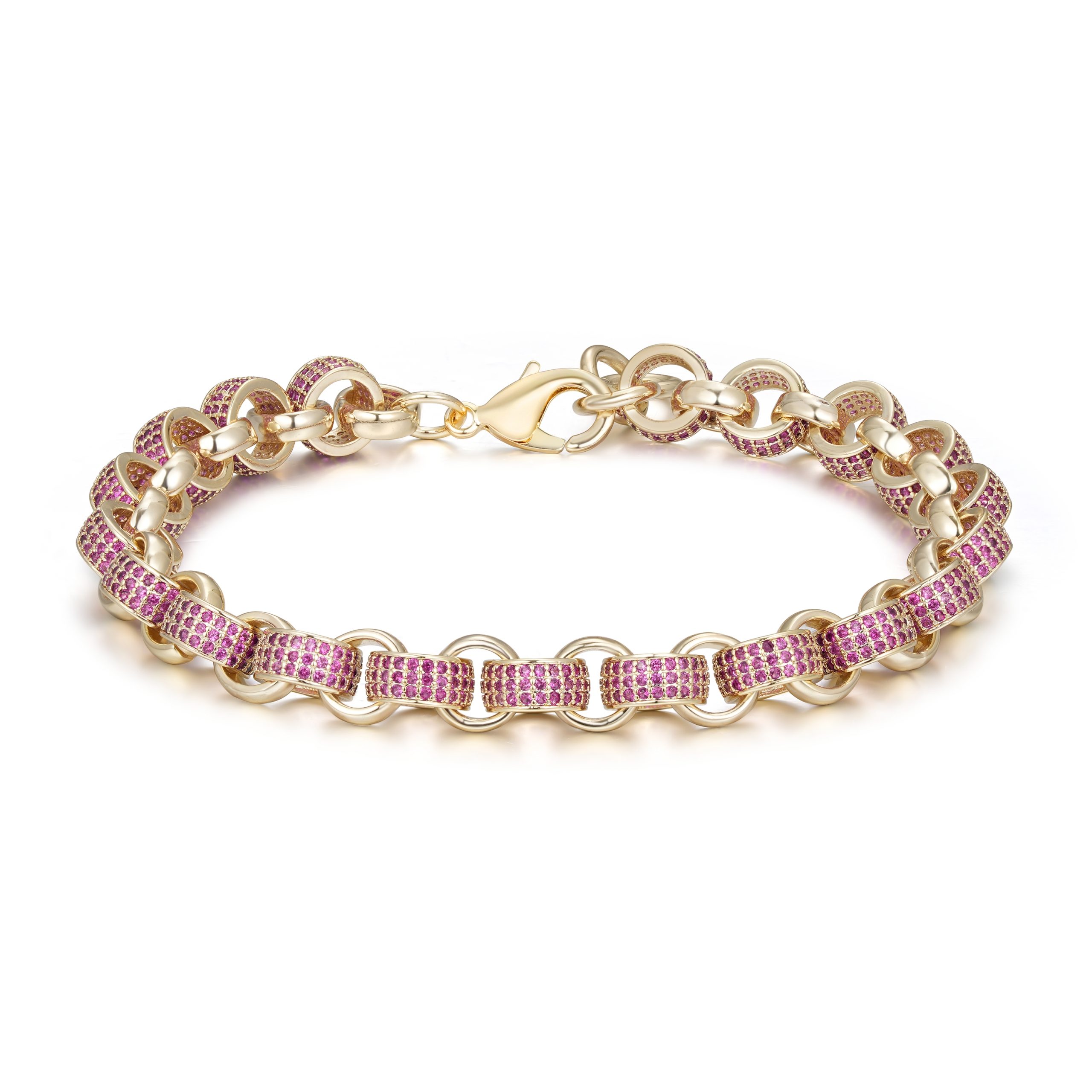 8mm Gold-Filled Bright Pink Bracelet