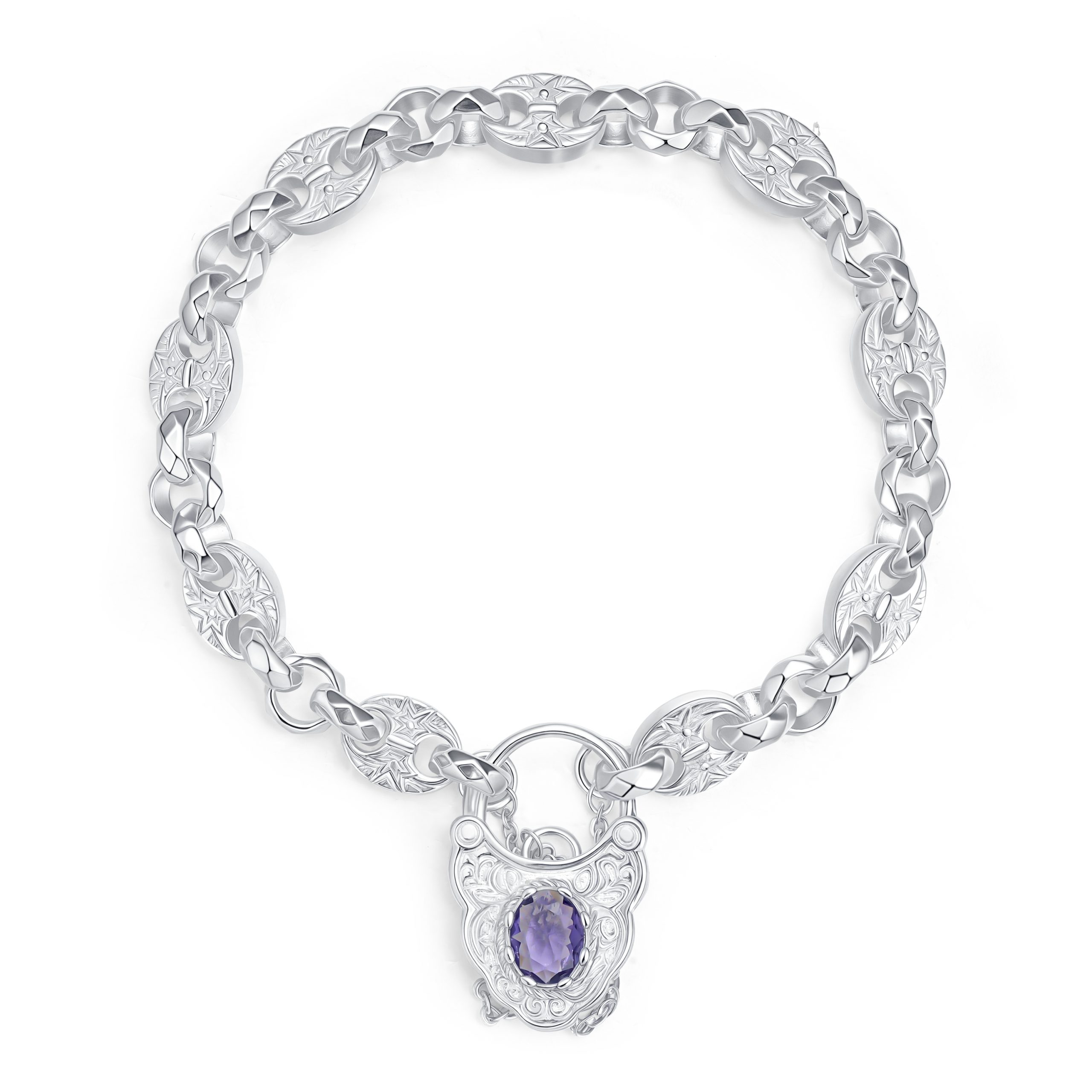 Petite button Purple stone bracelet