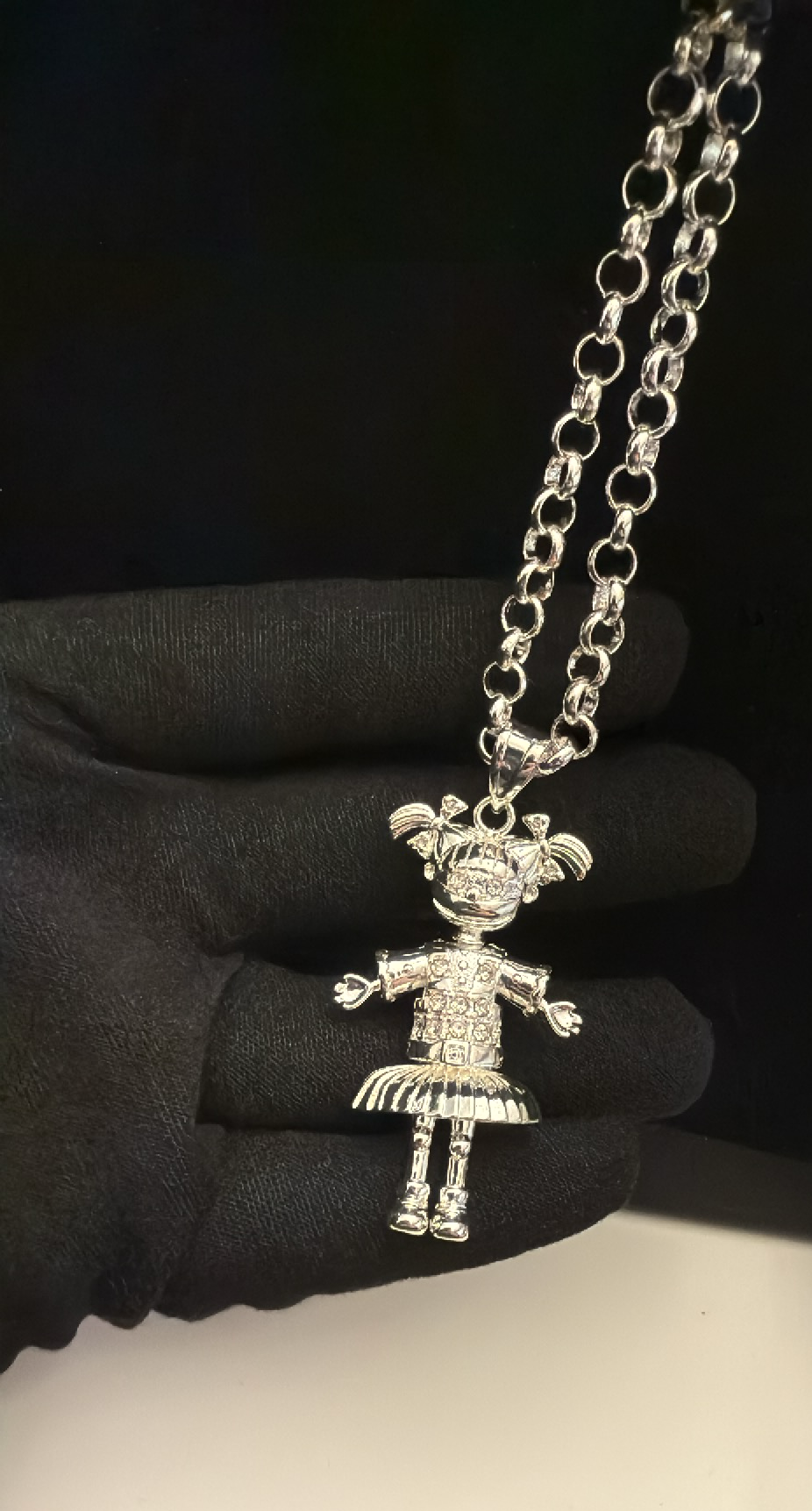 Angelica Rugrat Doll – rhodium plated white stone