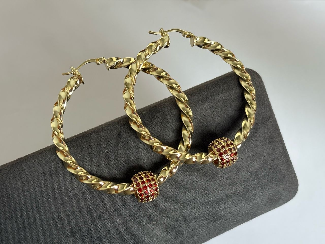 55mm premium twisted Red ball hoops