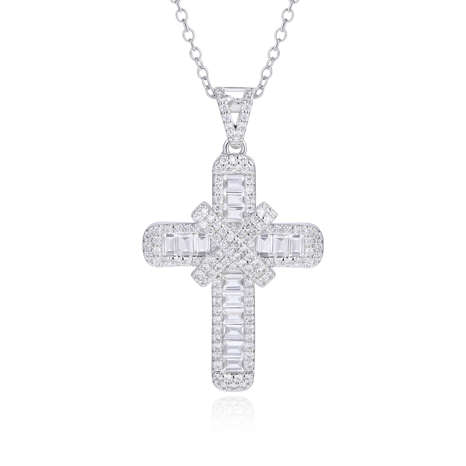small iced cross with bail