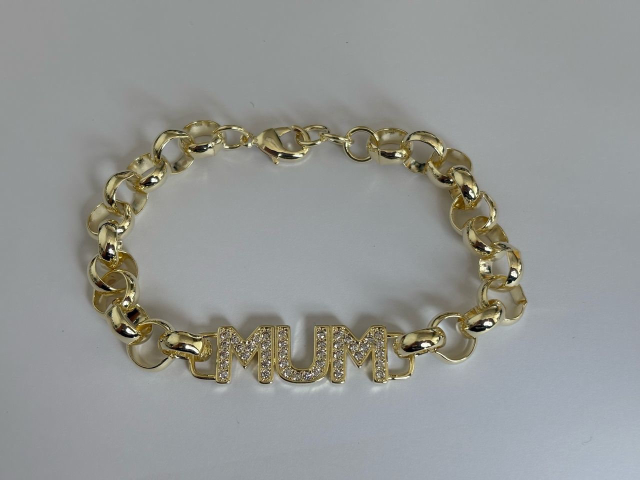 Mum 10mm smooth pattern belcher bracelet