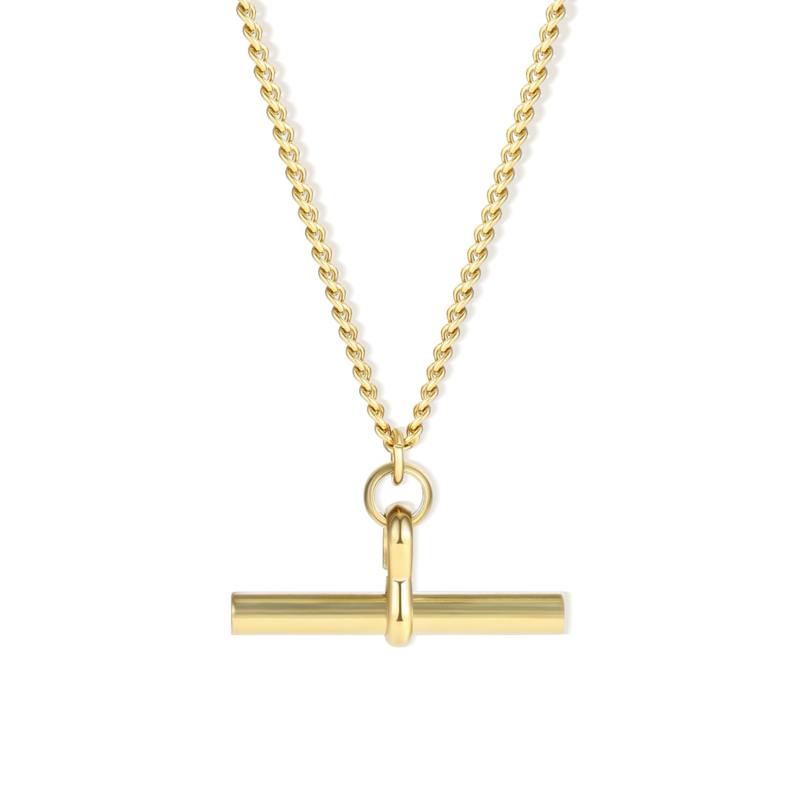 T bar thin chain necklace