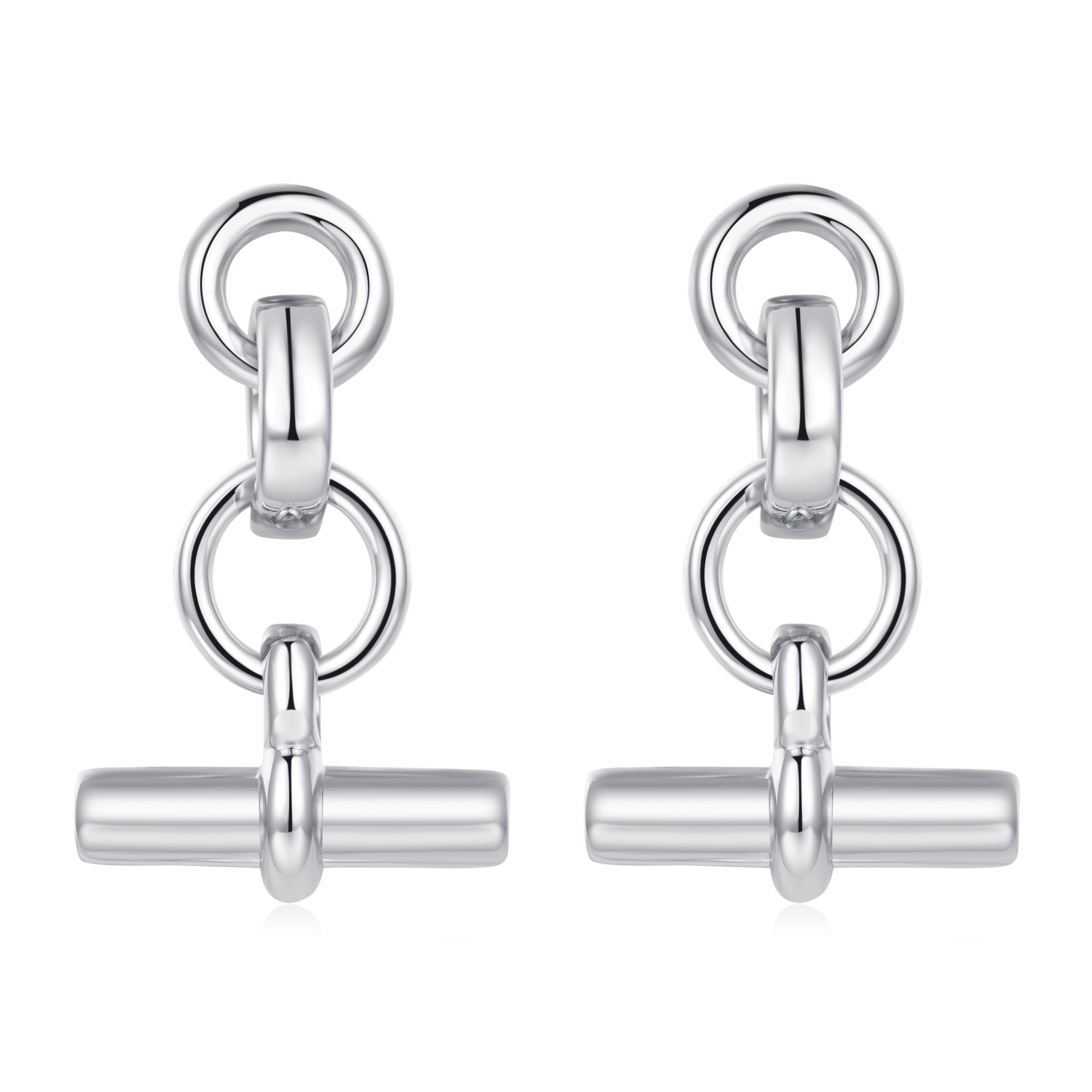 Silver T-Bar Dangle Earrings