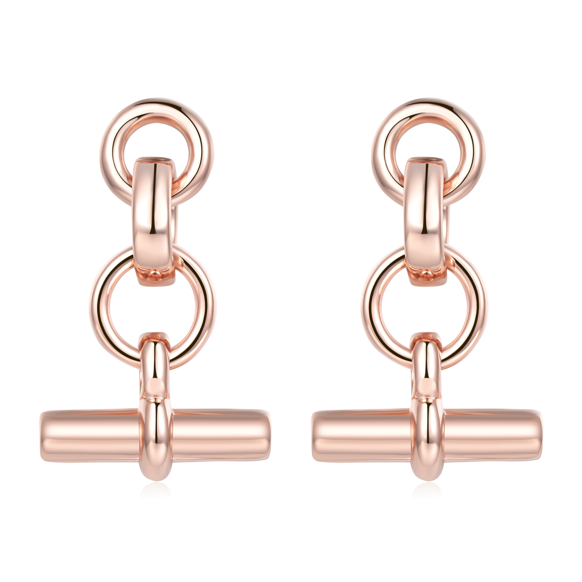 Rose Gold T-Bar Dangle Earrings