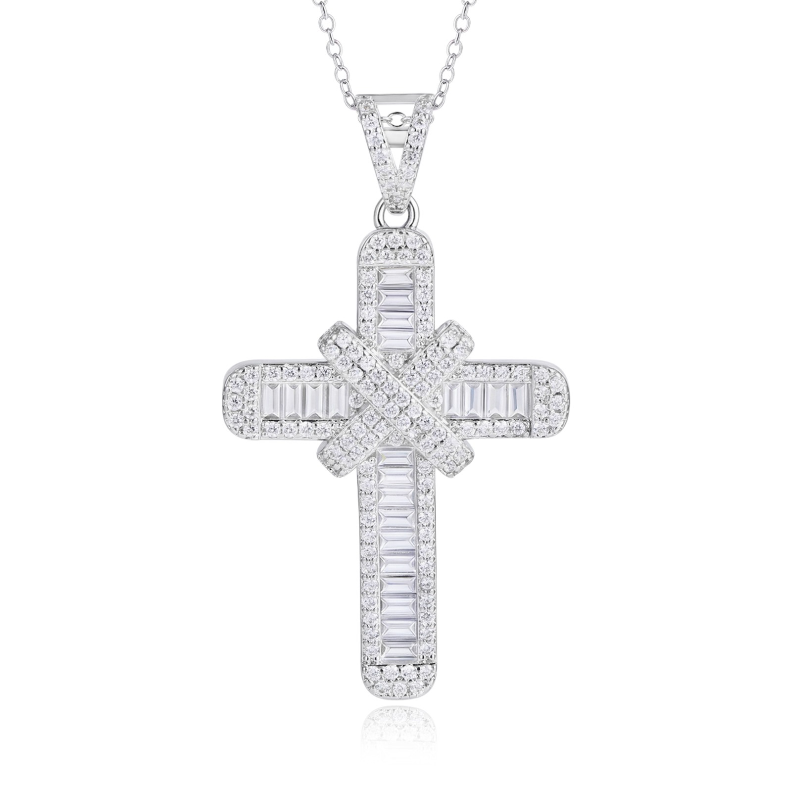 large iced cross with bail