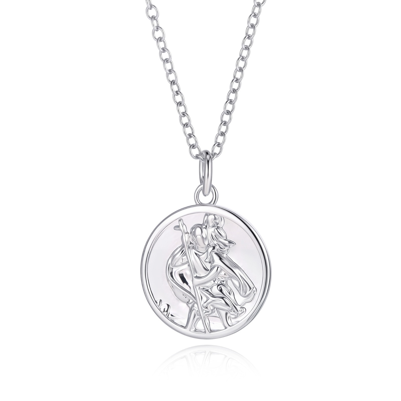 small silver st christopher necklace