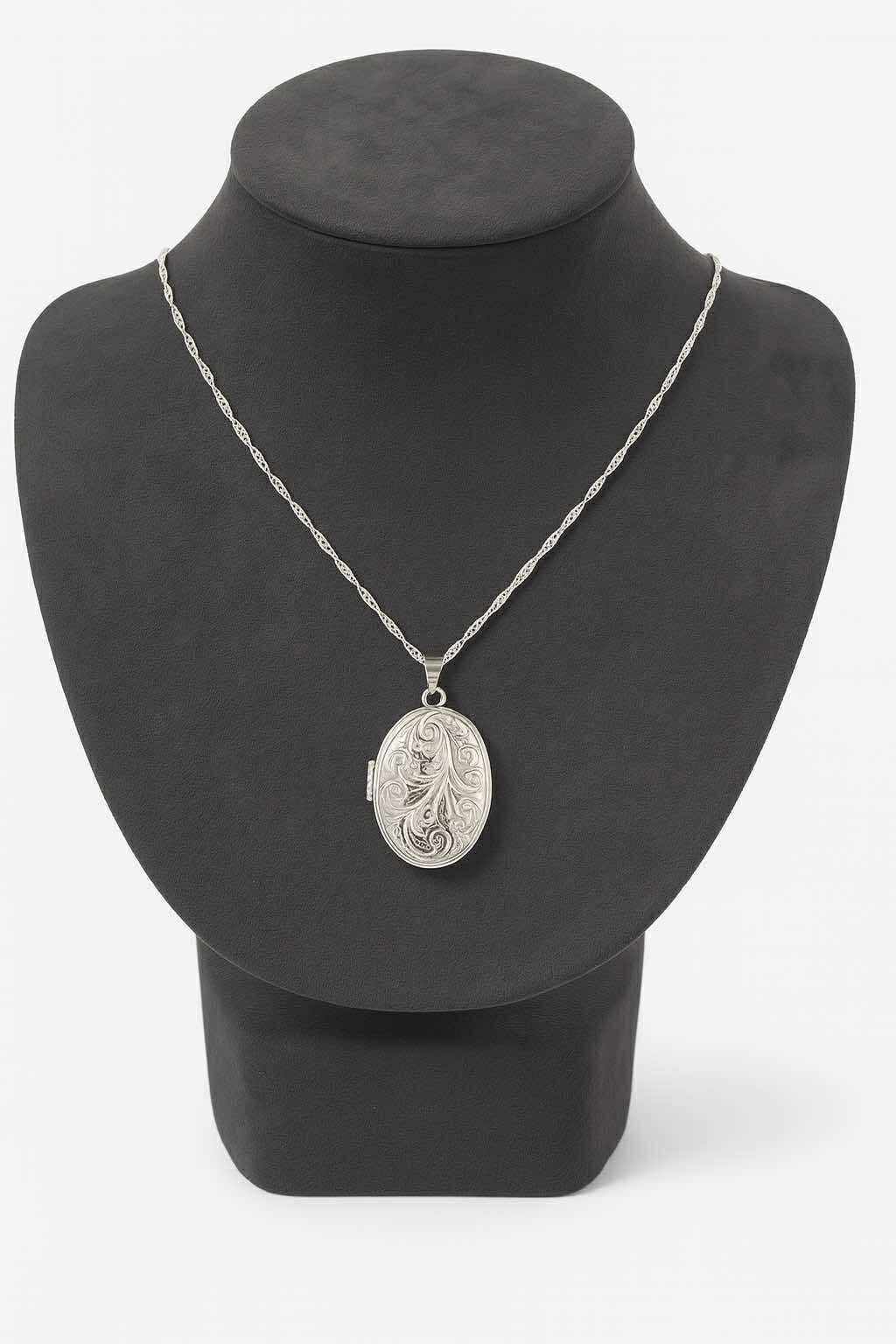 Premium Silver Filled Locket Necklace- Rhodium Plated