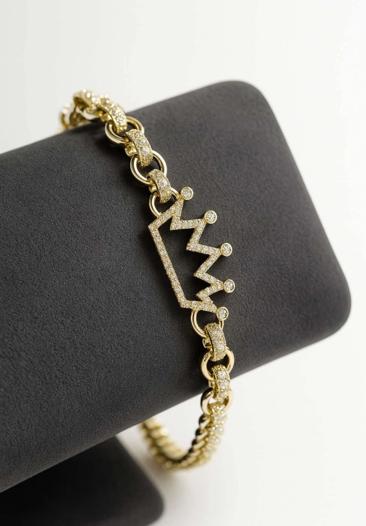 Children’s Premium 7mm Gold Filled Crown Bracelet with Stones