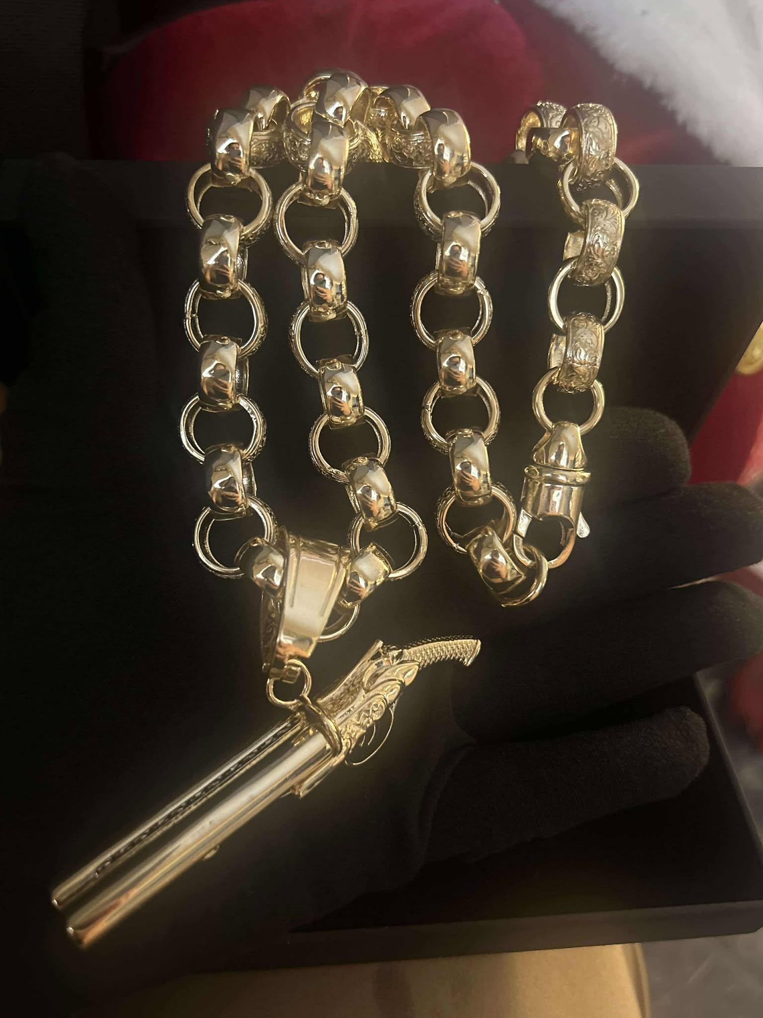 14mm Soldered Link Necklace with Shotgun Pendant and Pellets