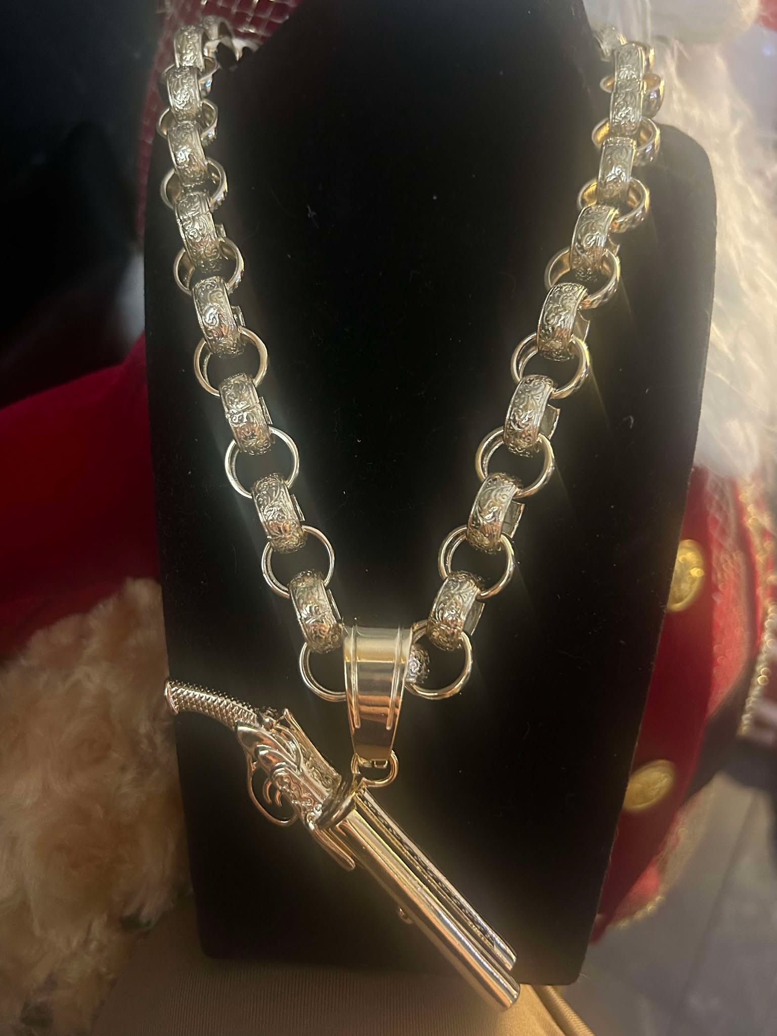 15mm Soldered Link Necklace with Shotgun Pendant