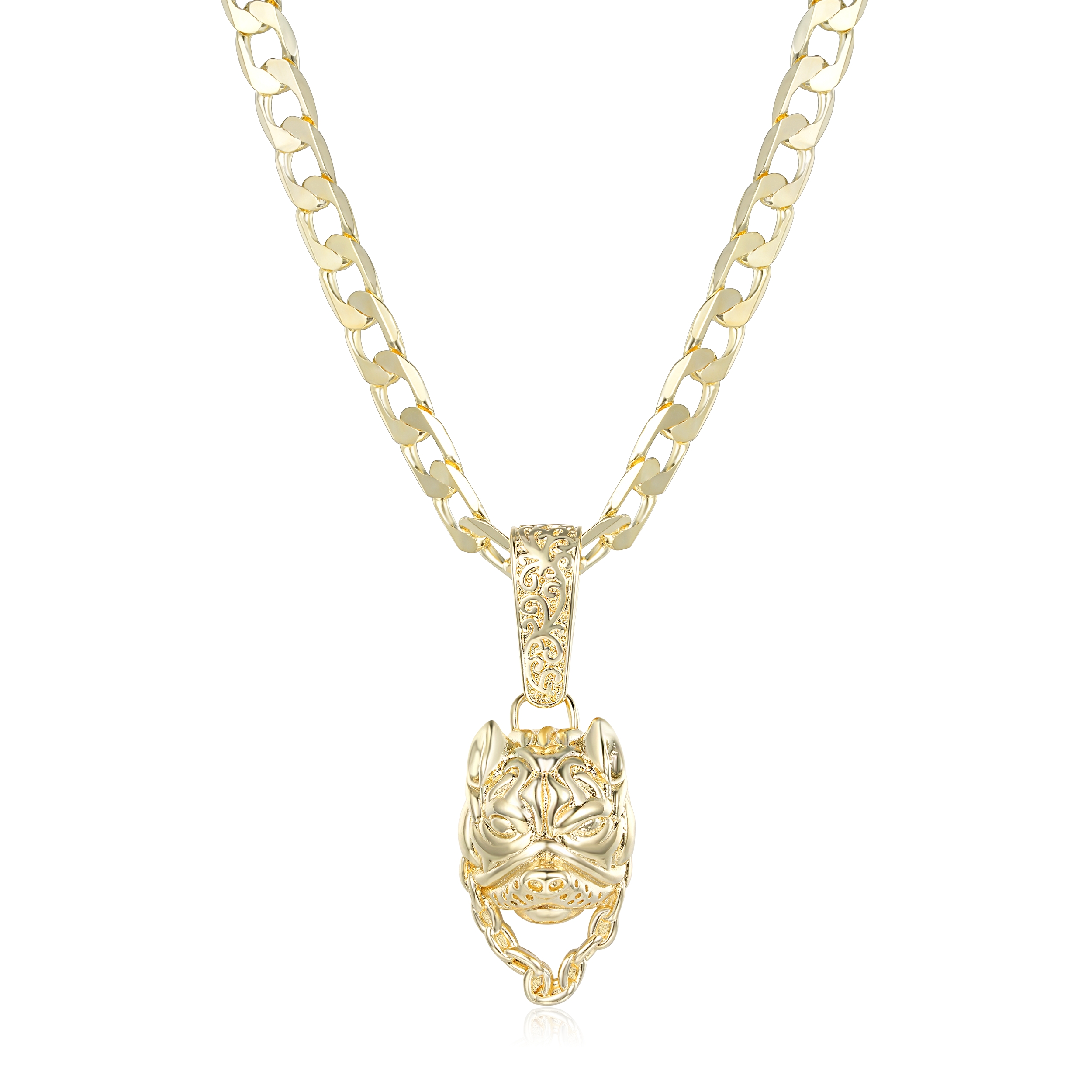 Premium Bulldog Pendant with Luxury 6mm Cuban Chain – Gold Filled