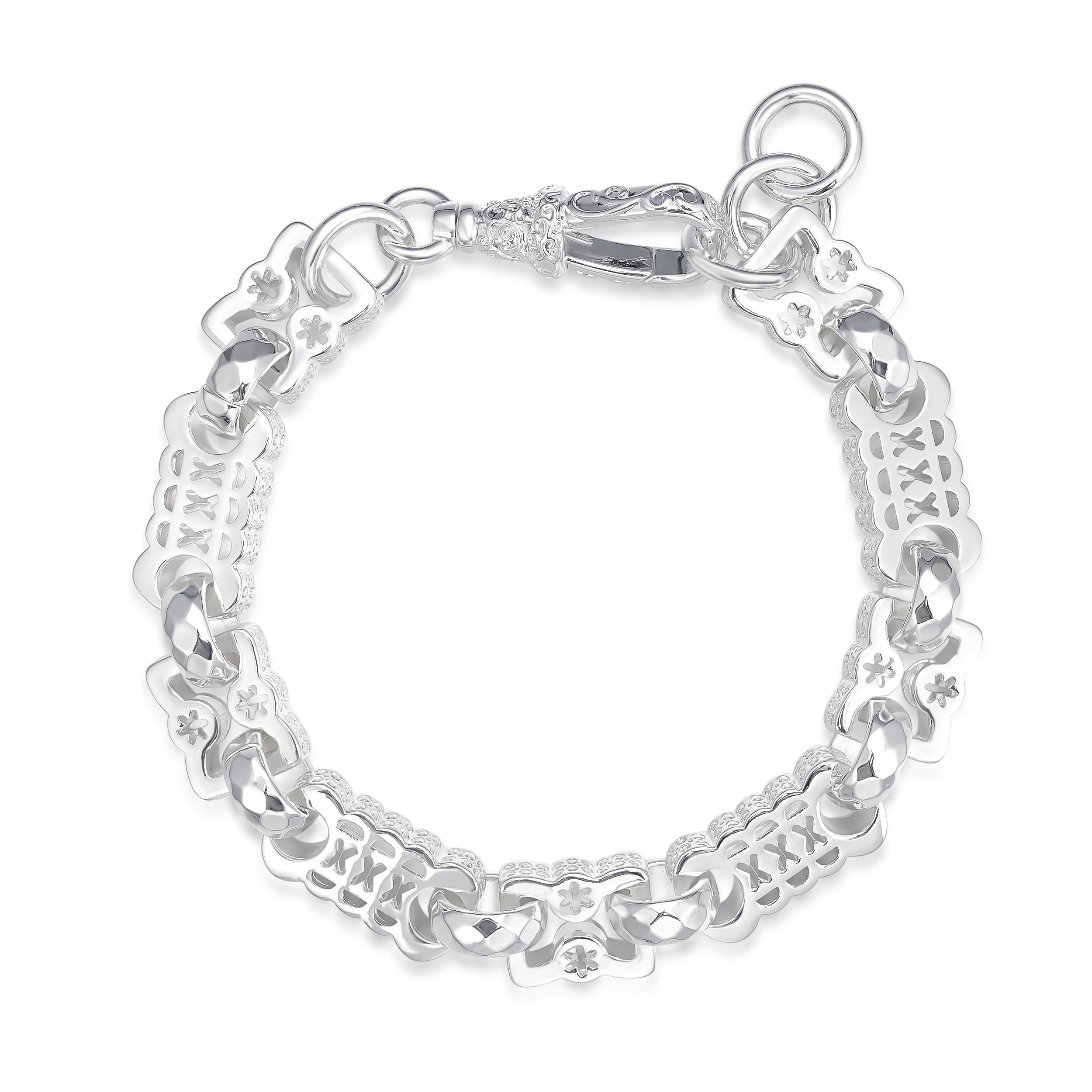 Premium Rhodium-Plated Stars and Bars Bracelet
