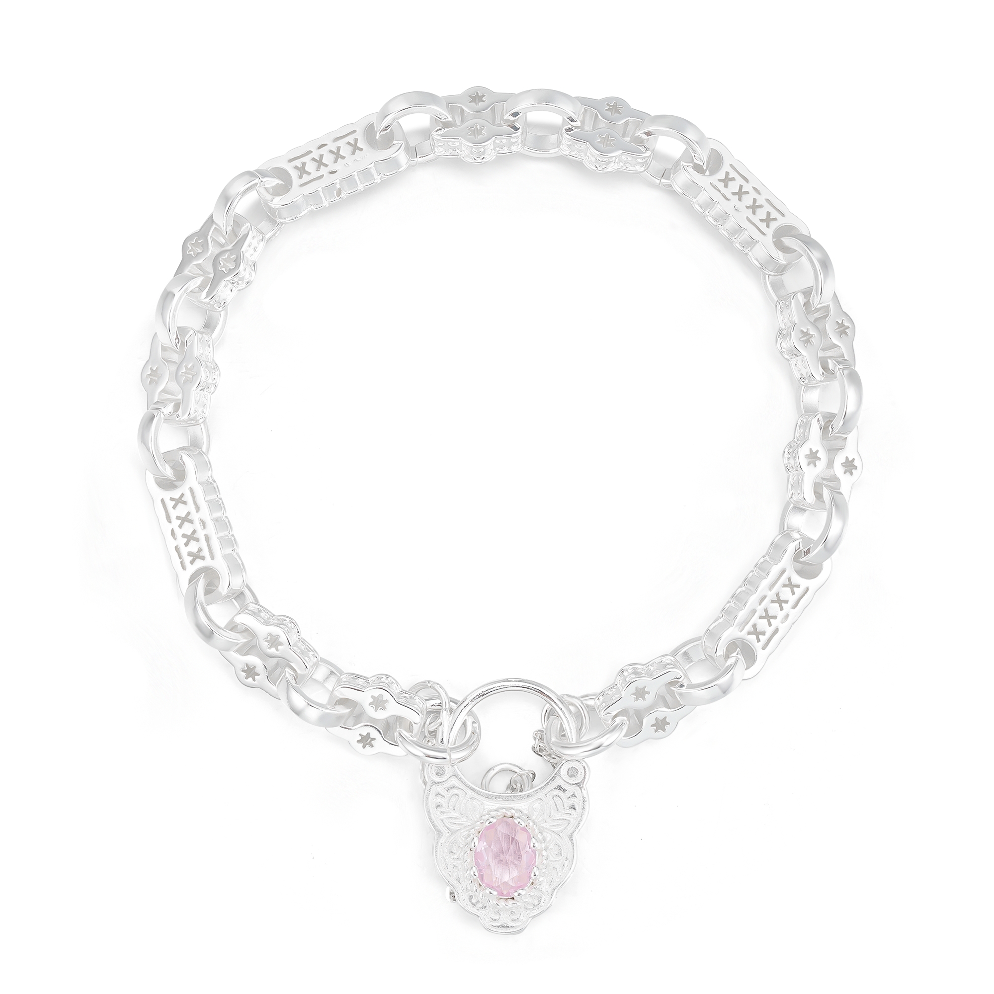 Premium Stars and Bars Bracelet with Pink Lock