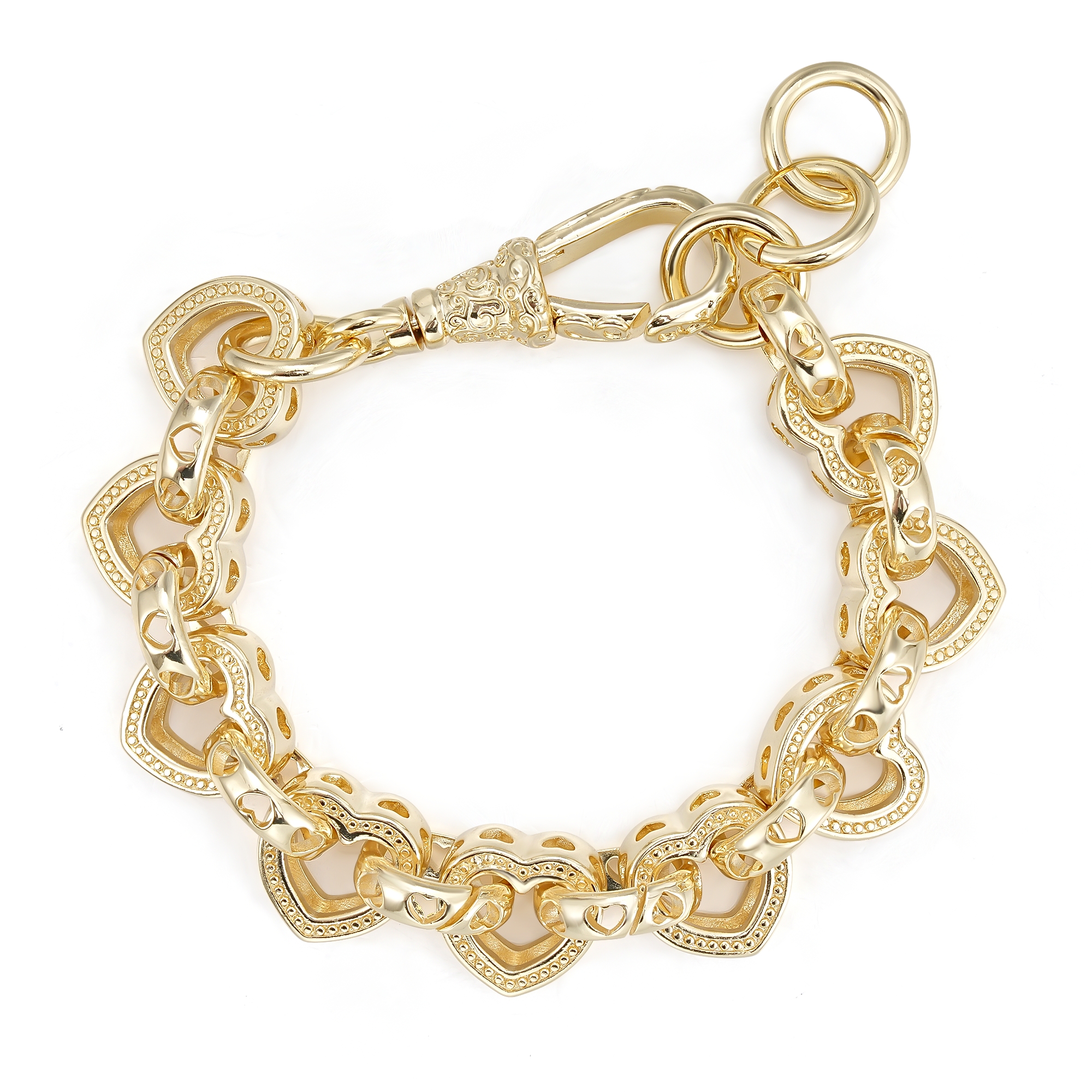 Stunning Premium Heart Belcher Bracelet 12mm